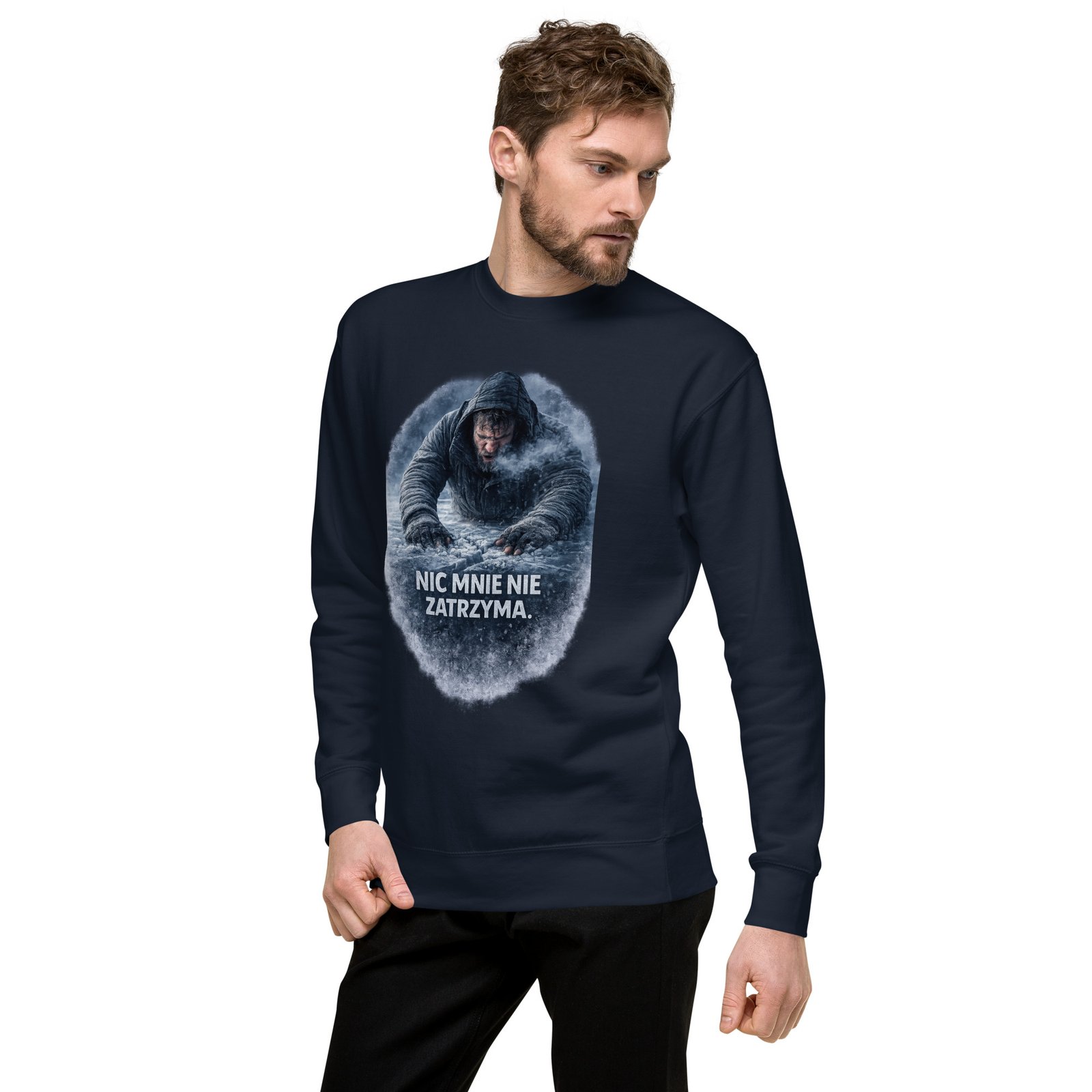 Bluza męska „Nic mnie nie zatrzyma” – bluza męska motywacyjna z nadrukiem siły i determinacji| Zarn.pl Bluza męska „Nic mnie nie zatrzyma” – bluza męska motywacyjna z nadrukiem siły i determinacji - obrazek 14