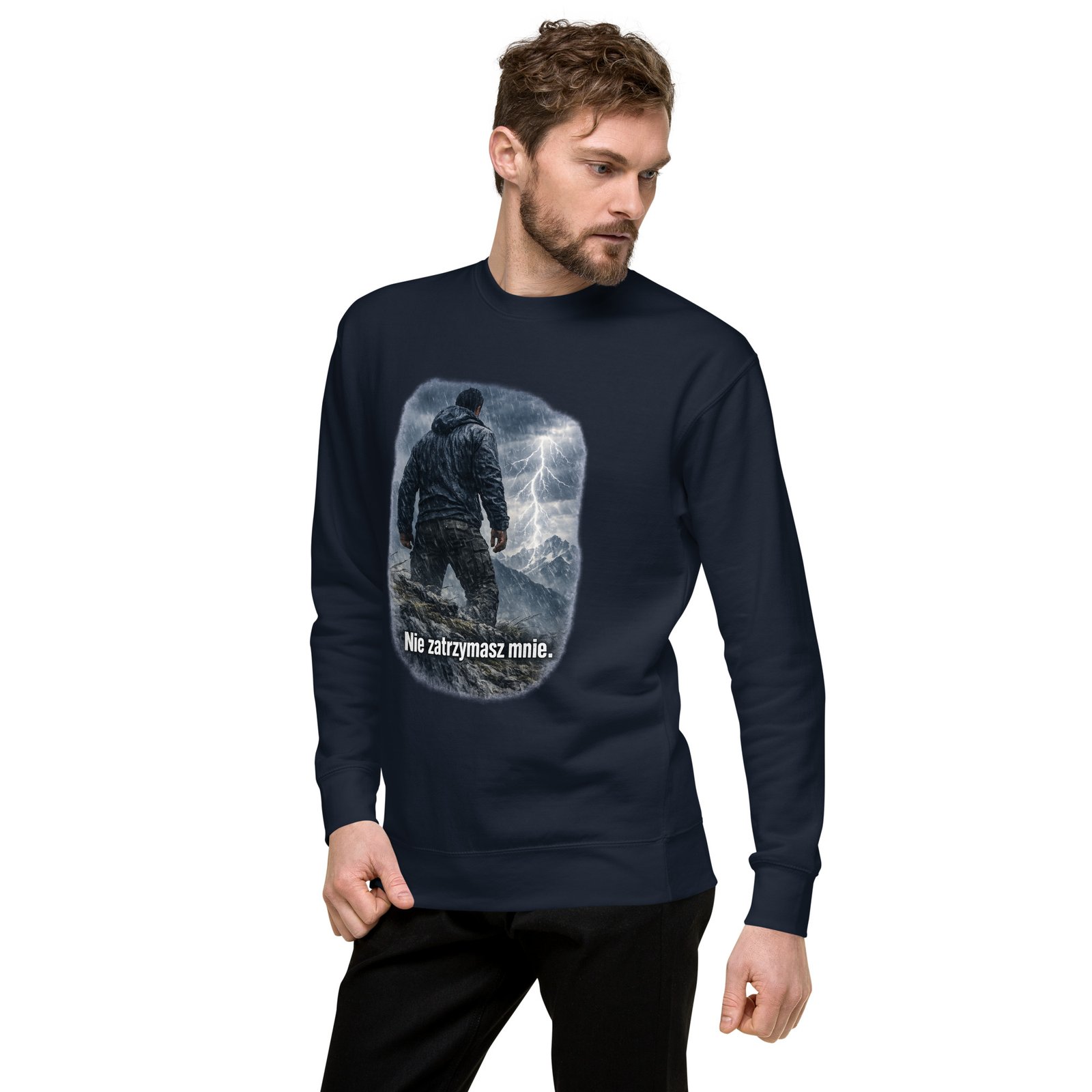Bluza męska „Nie zatrzymasz mnie” – bluza męska motywacyjna z symbolem niezłomnej determinacji| Zarn.pl Bluza męska „Nie zatrzymasz mnie” – bluza męska motywacyjna z symbolem niezłomnej determinacji - obrazek 14