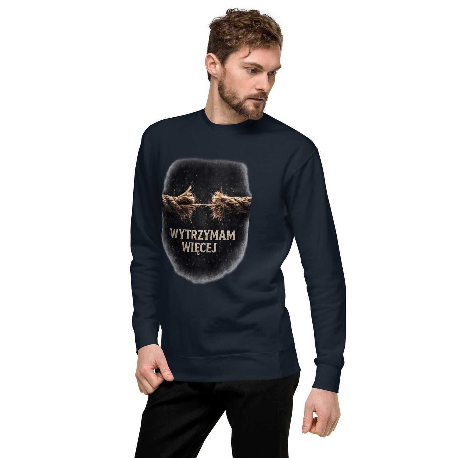 Bluza motywacyjna męska z napisem Wytrzymam Więcej – symbol wytrwałości i odporności| Zarn.pl Bluza motywacyjna męska z napisem Wytrzymam Więcej – symbol wytrwałości i odporności - obrazek 14