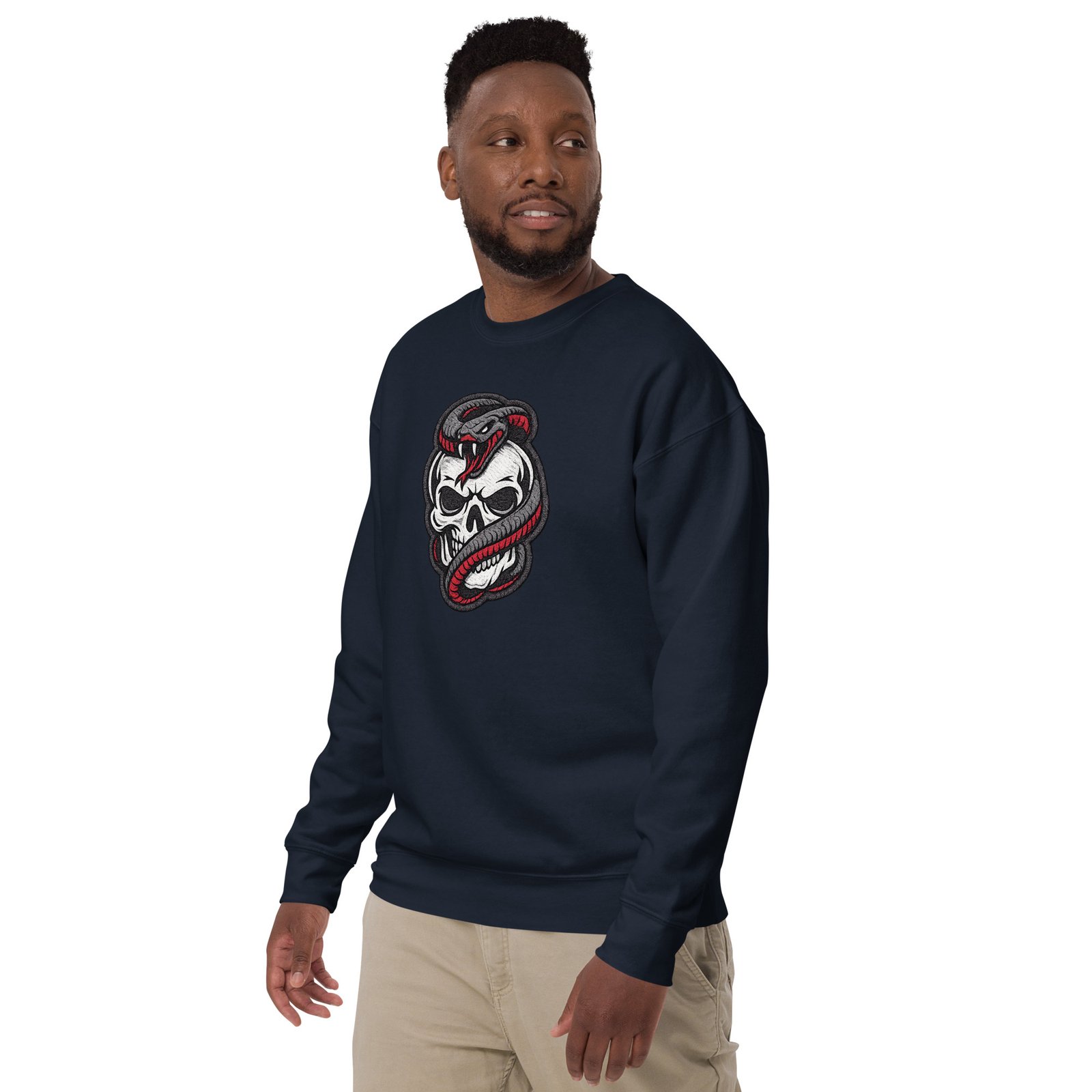 Męska bluza z nadrukiem czaszki i węża – bluza streetwear skull snake| Zarn.pl Męska bluza z nadrukiem czaszki i węża – bluza streetwear skull snake - obrazek 14