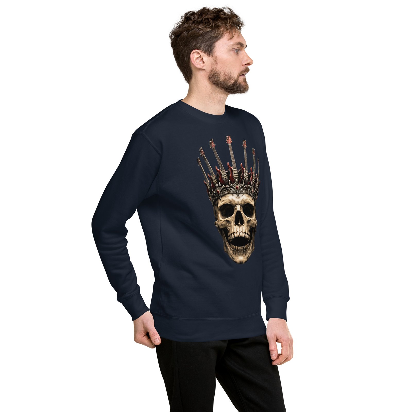 Bluza Męska Rockowa Król Czaszek i Gitar| Zarn.pl Bluza Męska Rockowa Król Czaszek i Gitar - obrazek 18