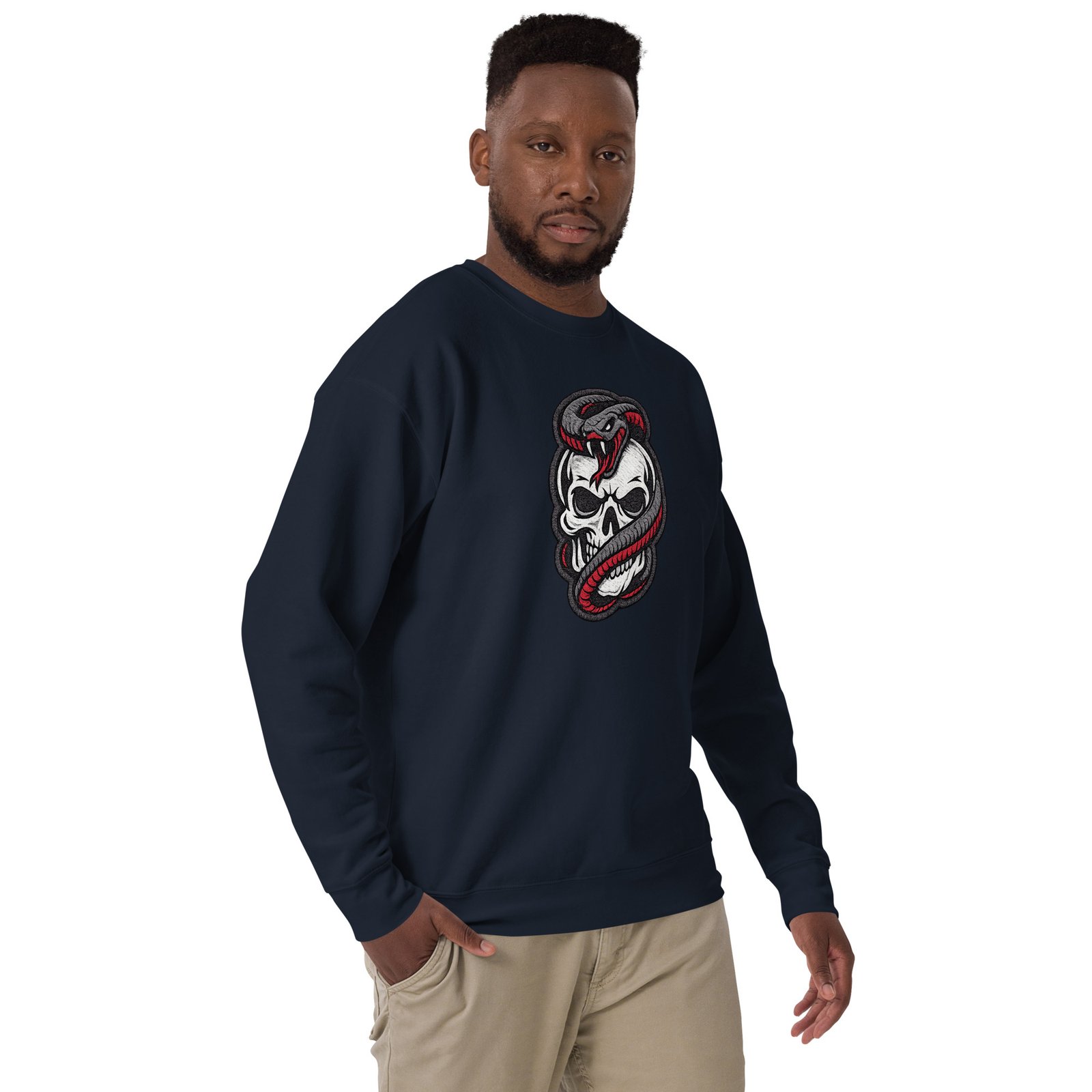 Męska bluza z nadrukiem czaszki i węża – bluza streetwear skull snake| Zarn.pl Męska bluza z nadrukiem czaszki i węża – bluza streetwear skull snake - obrazek 18