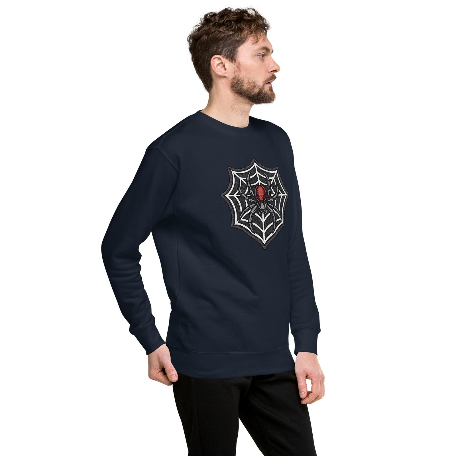 Męska bluza z nadrukiem pająka na pajęczynie – bluza streetwear spider web| Zarn.pl Męska bluza z nadrukiem pająka na pajęczynie – bluza streetwear spider web - obrazek 18