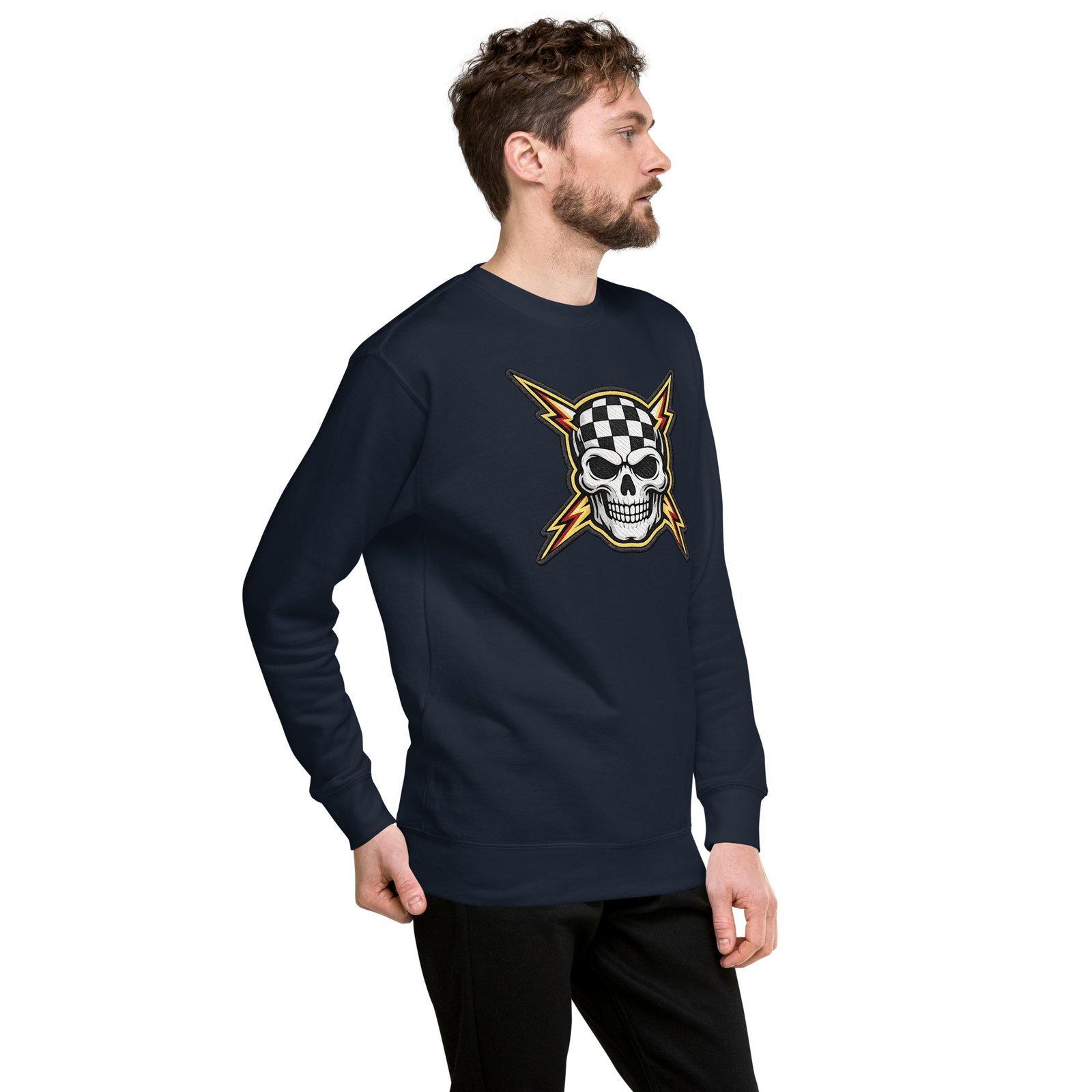 Bluza męska z czaszką i szachownicą – rockowa bluza męska z czaszką w stylu racing| Zarn.pl Bluza męska z czaszką i szachownicą – rockowa bluza męska z czaszką w stylu racing - obrazek 18