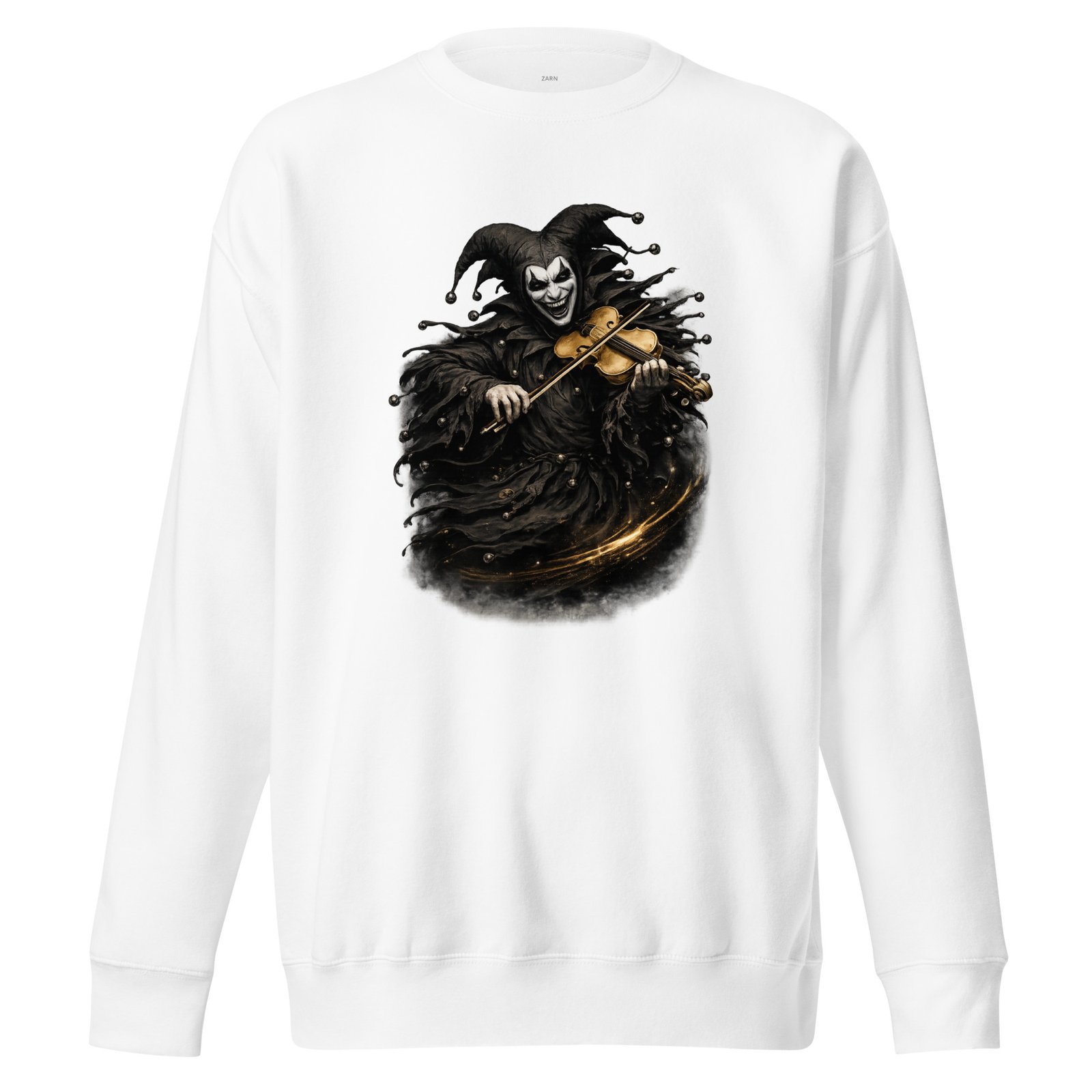 Bluza męska z nadrukiem mrocznego błazna grającego na skrzypcach – muzyczny motyw dark art| Zarn.pl Bluza męska z nadrukiem mrocznego błazna grającego na skrzypcach – muzyczny motyw dark art - obrazek 5