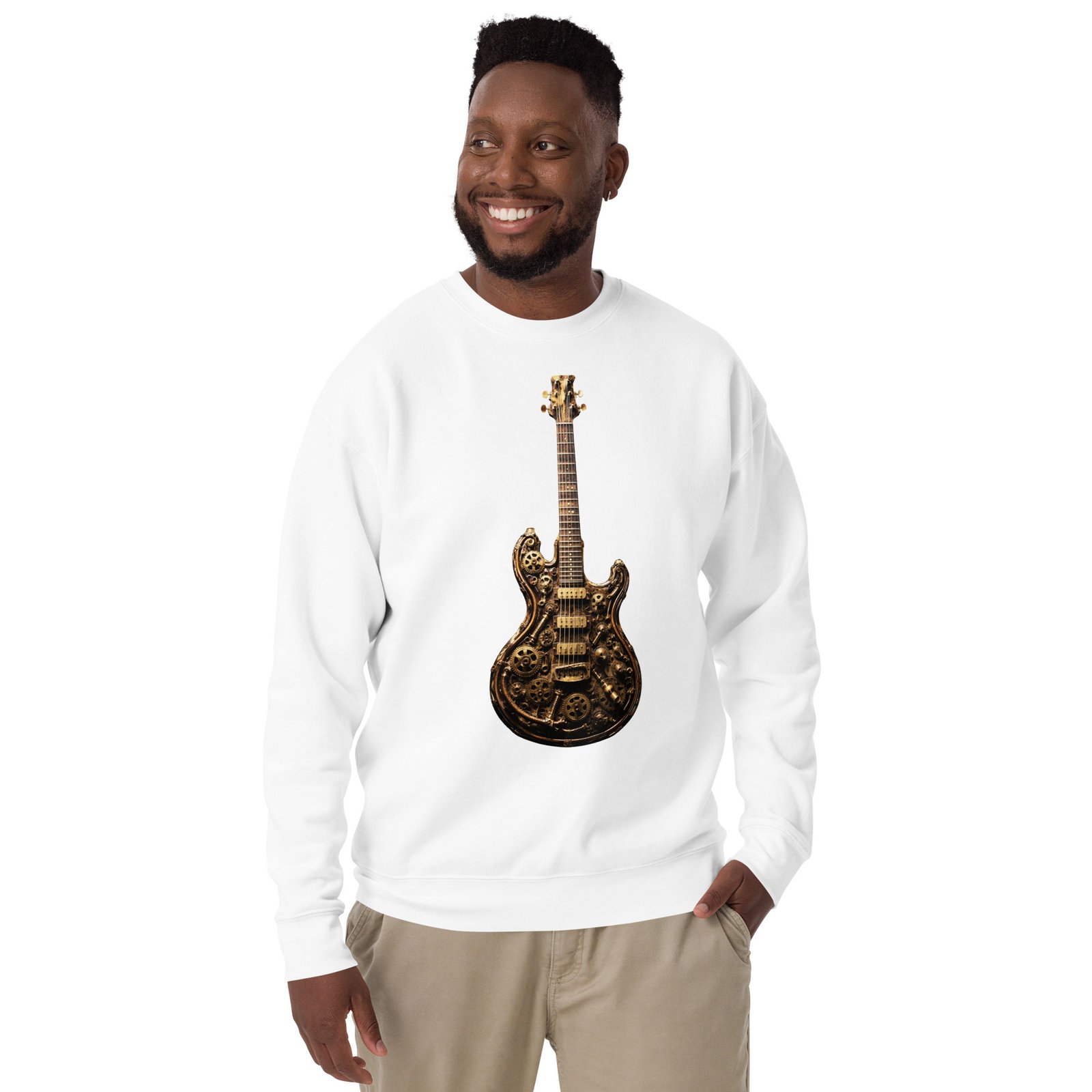 Bluza męska „Steampunk Guitar” – bluza męska z gitarą elektryczną w stylu steampunk| Zarn.pl bluza męska z gitarą elektryczną w stylu steampunk