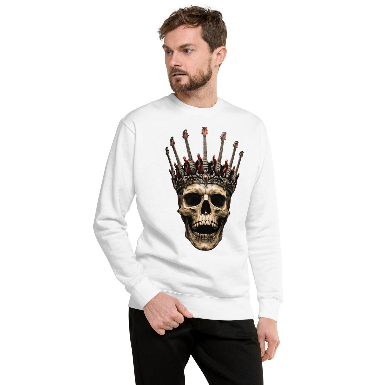 Bluza Męska Rockowa Król Czaszek i Gitar| Zarn.pl Bluza Męska Rockowa Król Czaszek i Gitar - obrazek 8