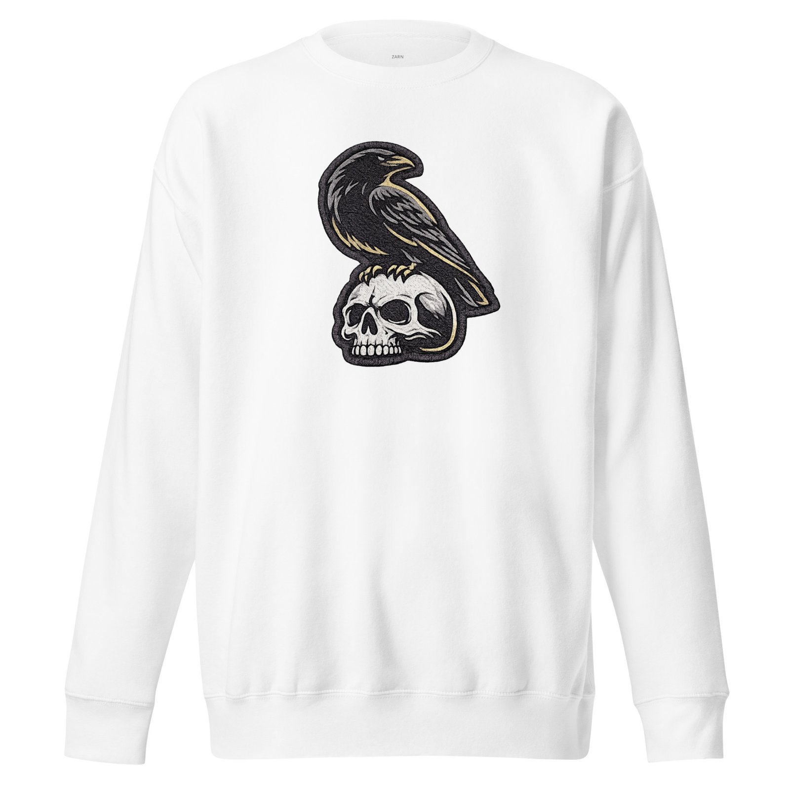Męska bluza z nadrukiem kruka na czaszce – mroczna bluza streetwear z krukiem| Zarn.pl Męska bluza z nadrukiem kruka na czaszce – mroczna bluza streetwear z krukiem - obrazek 5