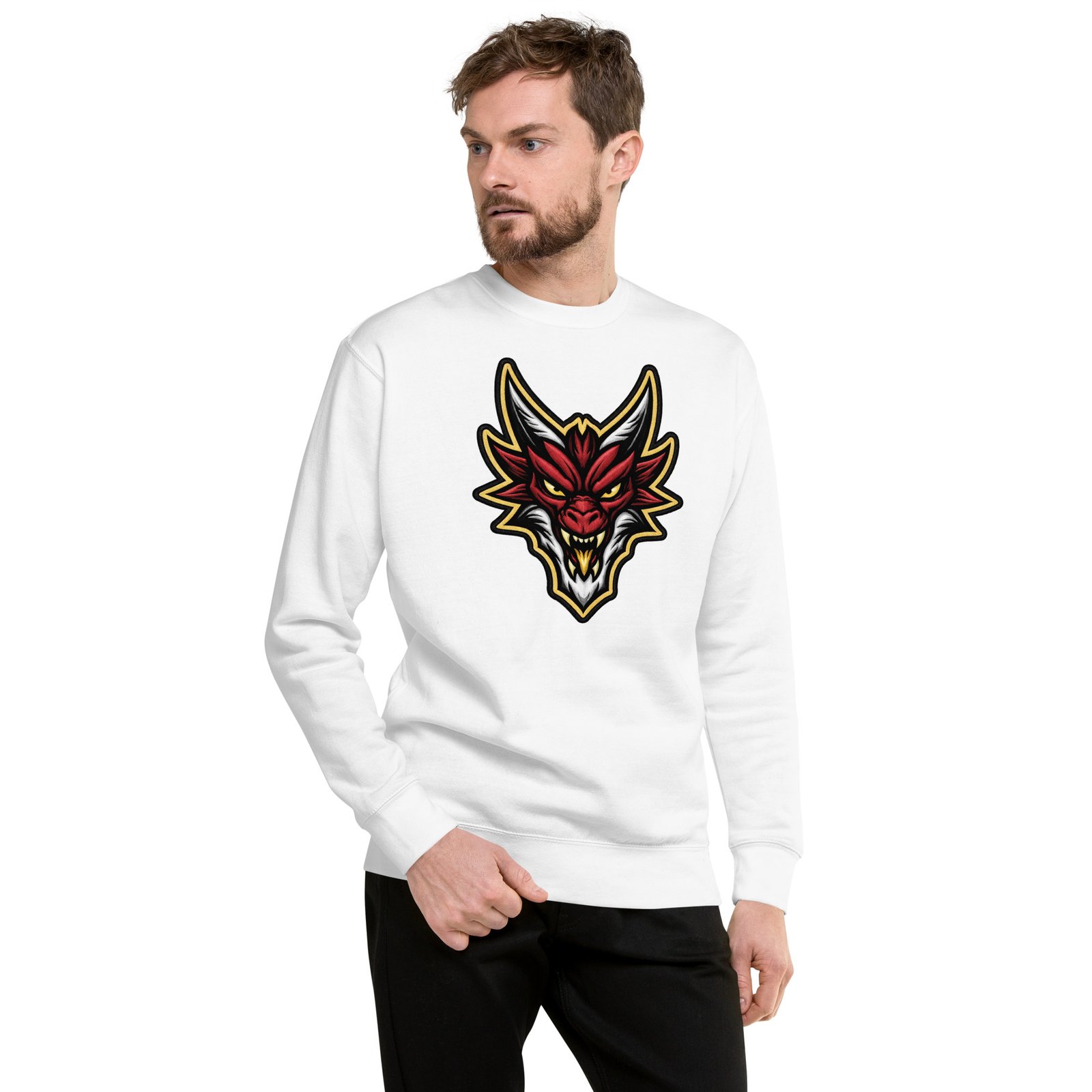 Męska bluza z głową czerwonego wilka| Zarn.pl Męska bluza z głową czerwonego wilka - obrazek 8