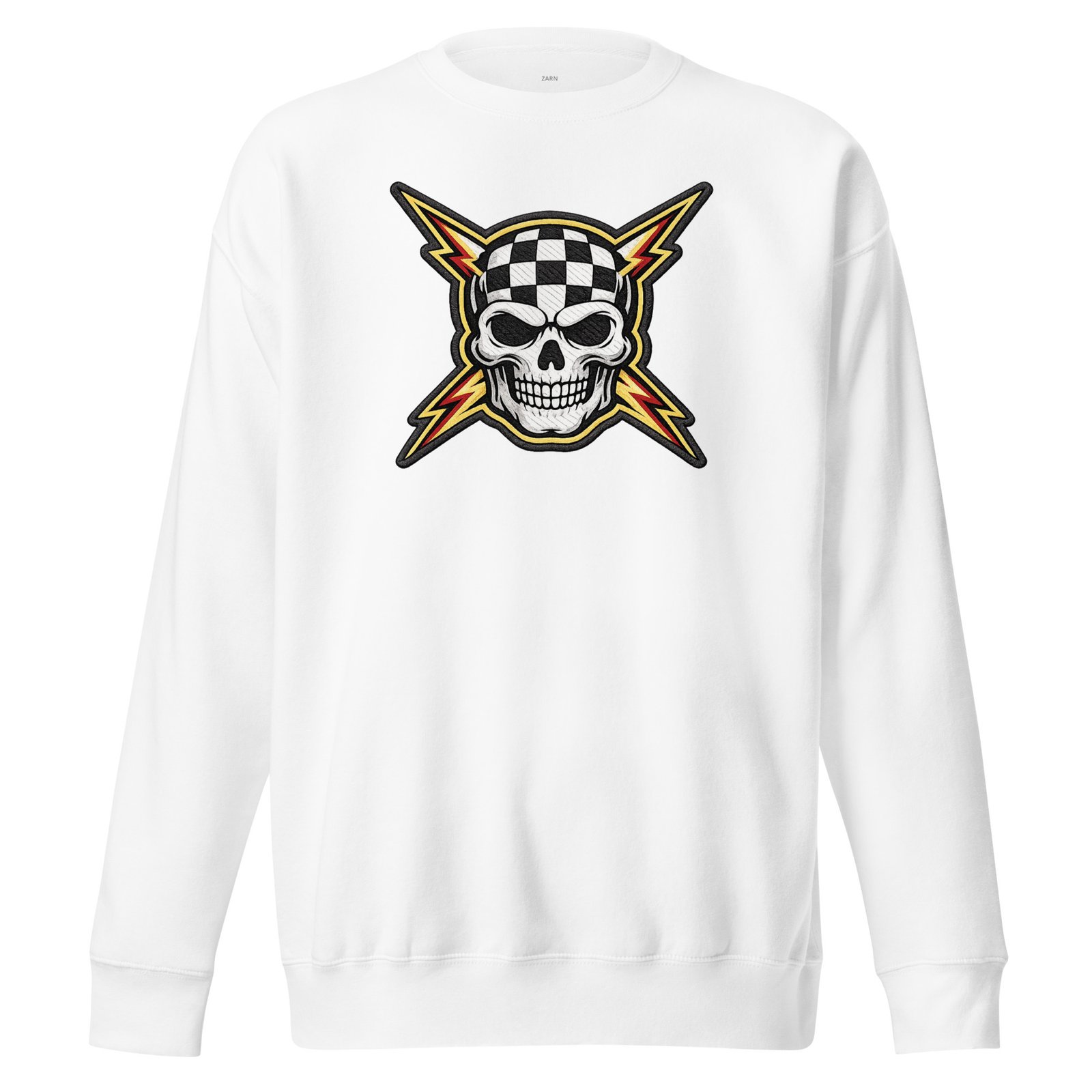 Bluza męska z czaszką i szachownicą – rockowa bluza męska z czaszką w stylu racing| Zarn.pl Bluza męska z czaszką i szachownicą – rockowa bluza męska z czaszką w stylu racing - obrazek 5