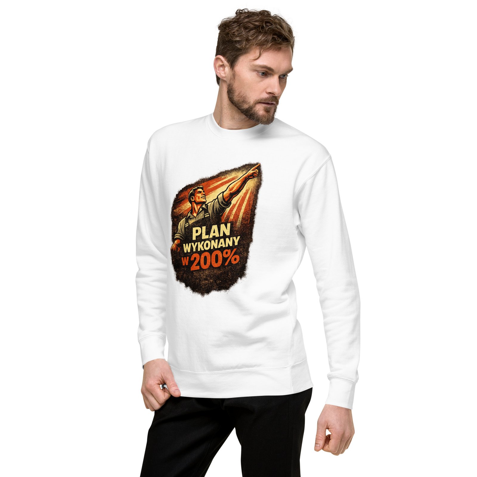Bluza Męska PRL „Plan Wykonany w 200%”| Zarn.pl Bluza Męska PRL „Plan Wykonany w 200%” - obrazek 16