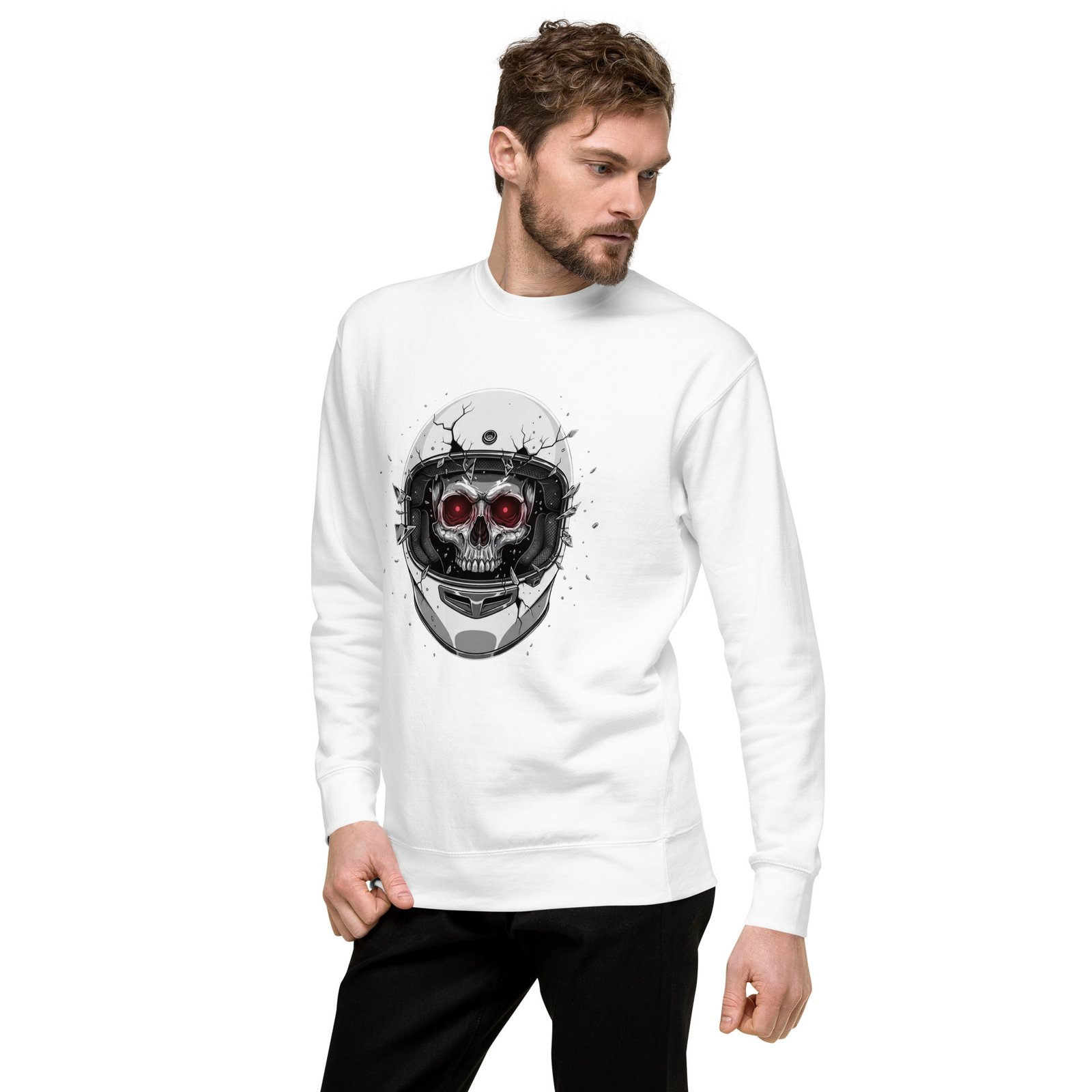 Bluza męska motocyklowa z czaszką w kasku motocyklisty| Zarn.pl Bluza męska motocyklowa z czaszką w kasku motocyklisty - obrazek 16