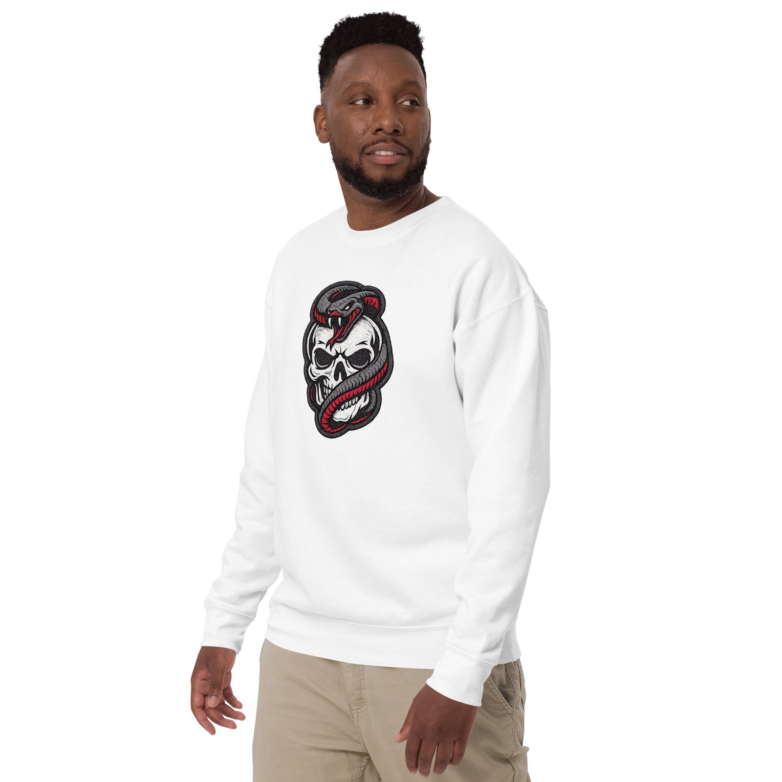 Męska bluza z nadrukiem czaszki i węża – bluza streetwear skull snake| Zarn.pl Męska bluza z nadrukiem czaszki i węża – bluza streetwear skull snake - obrazek 16
