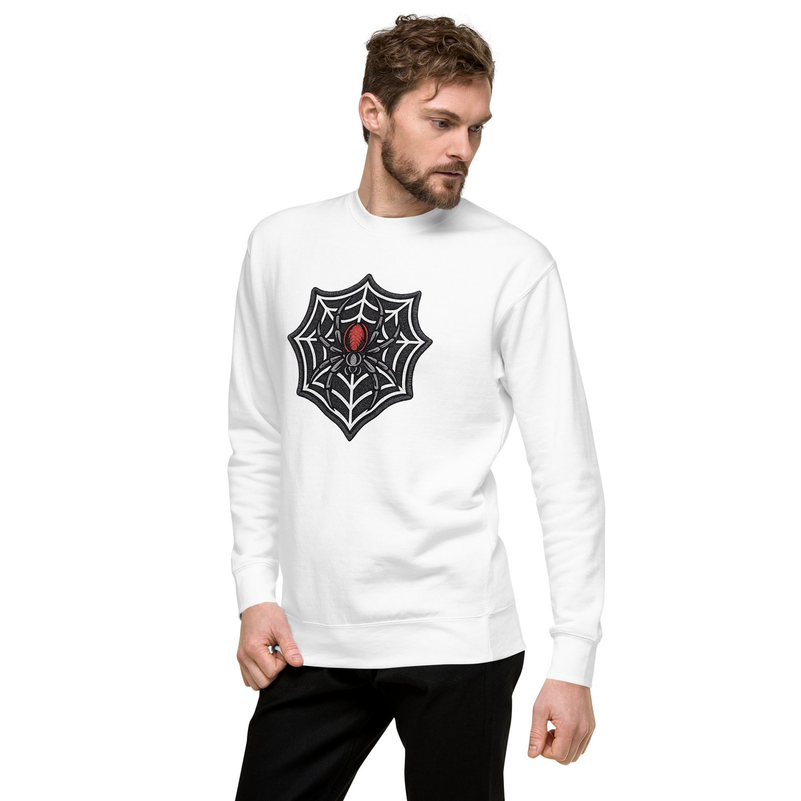 Męska bluza z nadrukiem pająka na pajęczynie – bluza streetwear spider web| Zarn.pl Męska bluza z nadrukiem pająka na pajęczynie – bluza streetwear spider web - obrazek 16