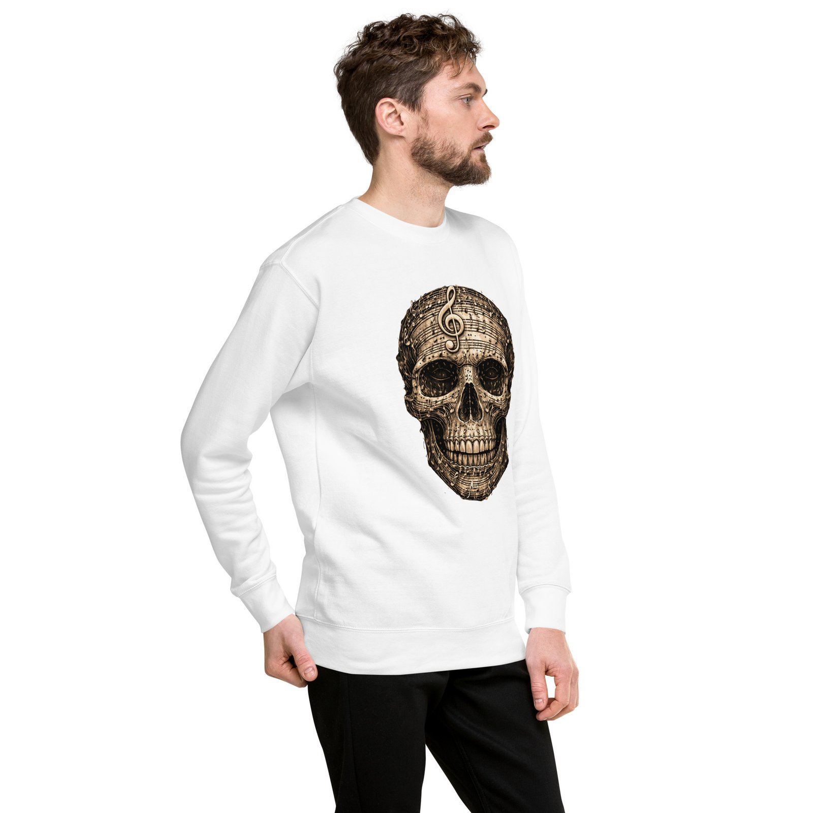Bluza męska „Muzyczna Czaszka” – bluza męska z czaszką i nutami muzycznymi| Zarn.pl Bluza męska „Muzyczna Czaszka” – bluza męska z czaszką i nutami muzycznymi - obrazek 20