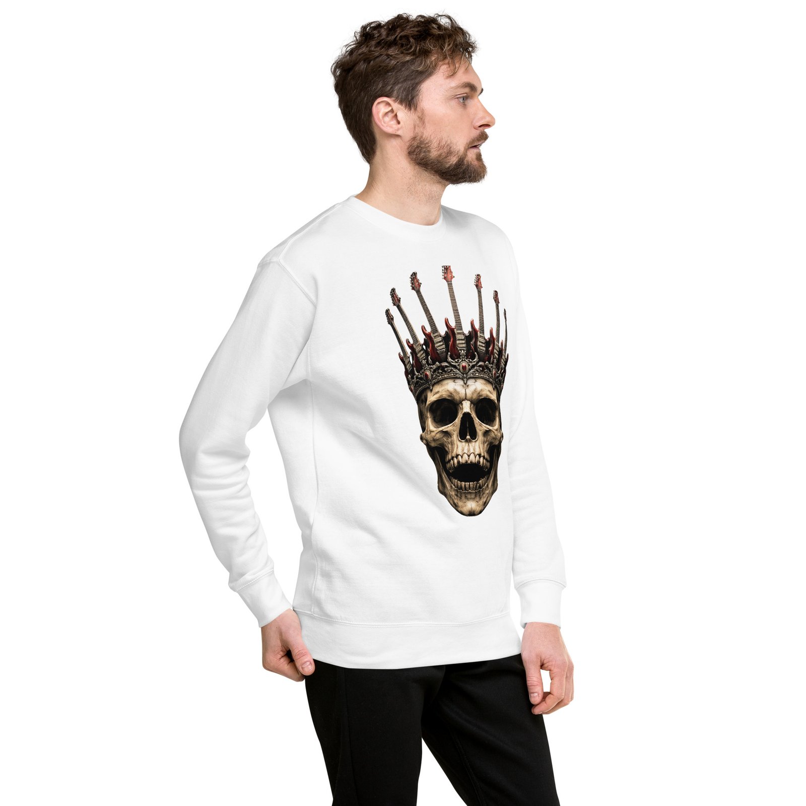Bluza Męska Rockowa Król Czaszek i Gitar| Zarn.pl Bluza Męska Rockowa Król Czaszek i Gitar - obrazek 20