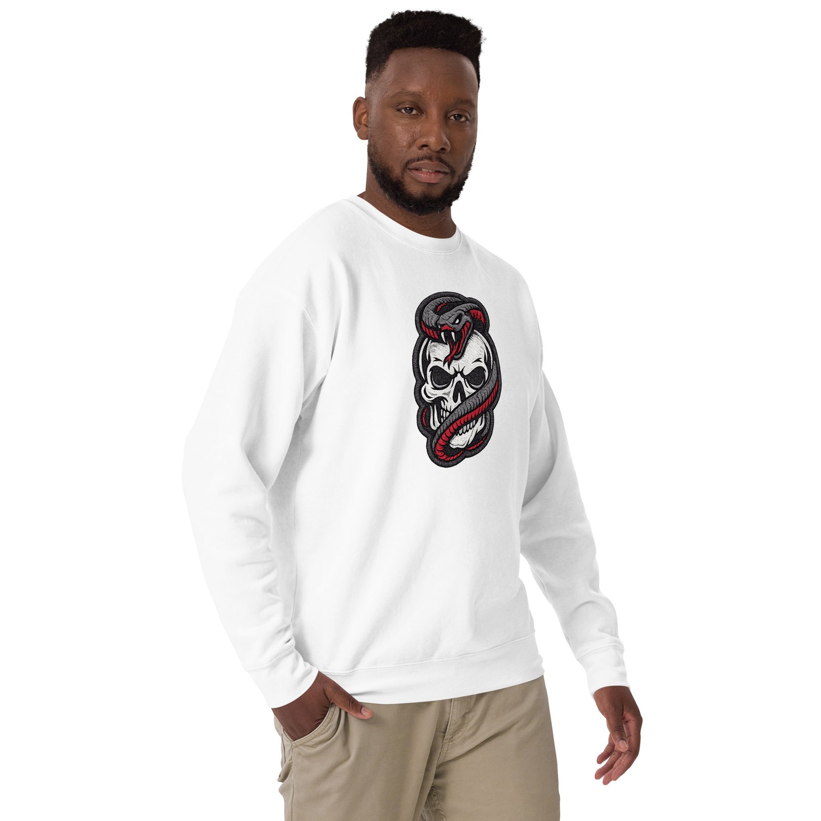 Męska bluza z nadrukiem czaszki i węża – bluza streetwear skull snake| Zarn.pl Męska bluza z nadrukiem czaszki i węża – bluza streetwear skull snake - obrazek 20