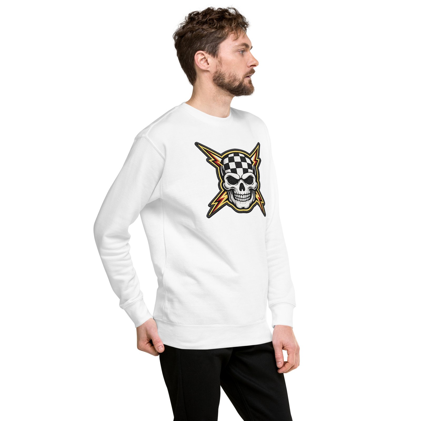 Bluza męska z czaszką i szachownicą – rockowa bluza męska z czaszką w stylu racing| Zarn.pl Bluza męska z czaszką i szachownicą – rockowa bluza męska z czaszką w stylu racing - obrazek 20