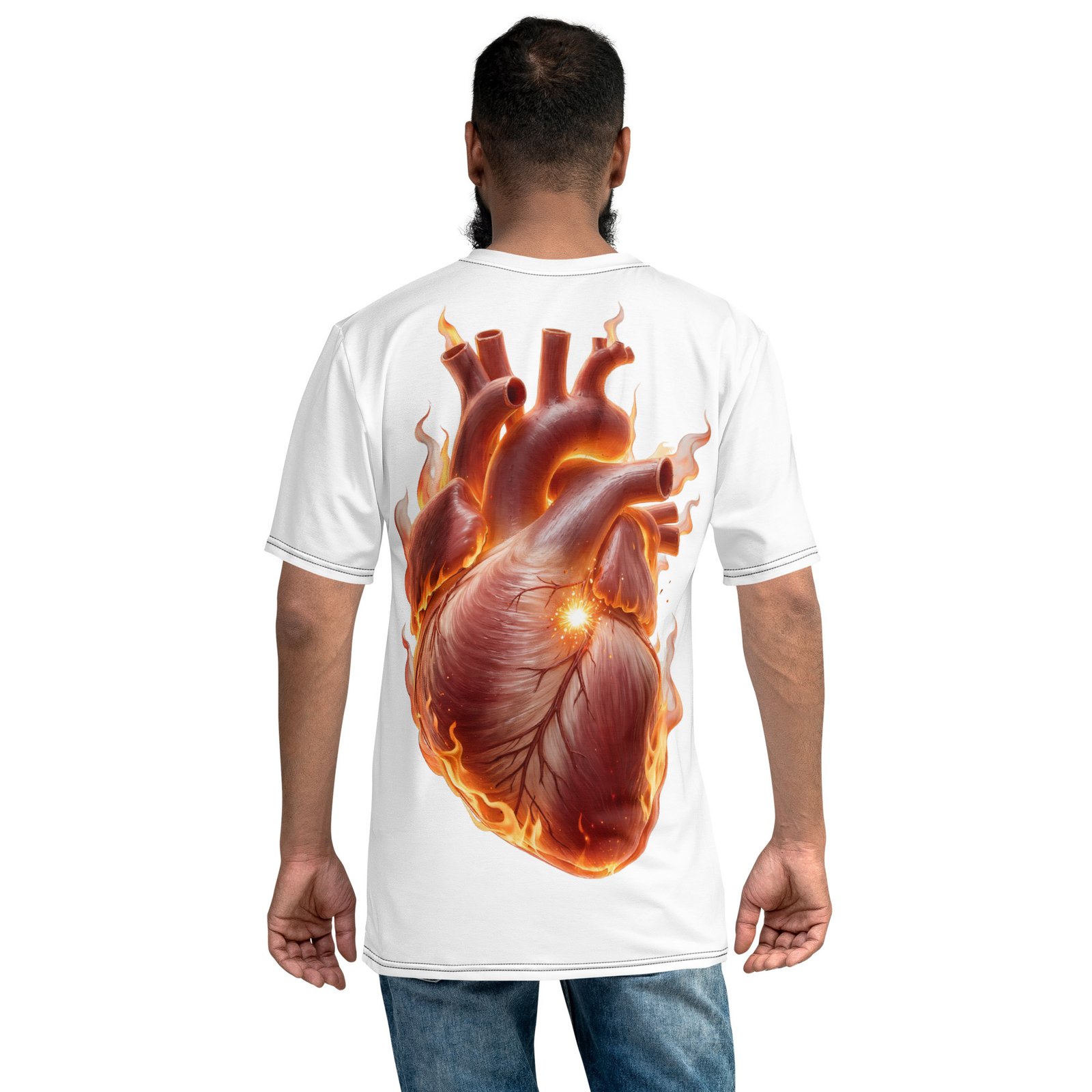 Koszulka męska Burning Heart – płonące serce pełne pasji| Zarn.pl koszulka męska z płonącym sercem