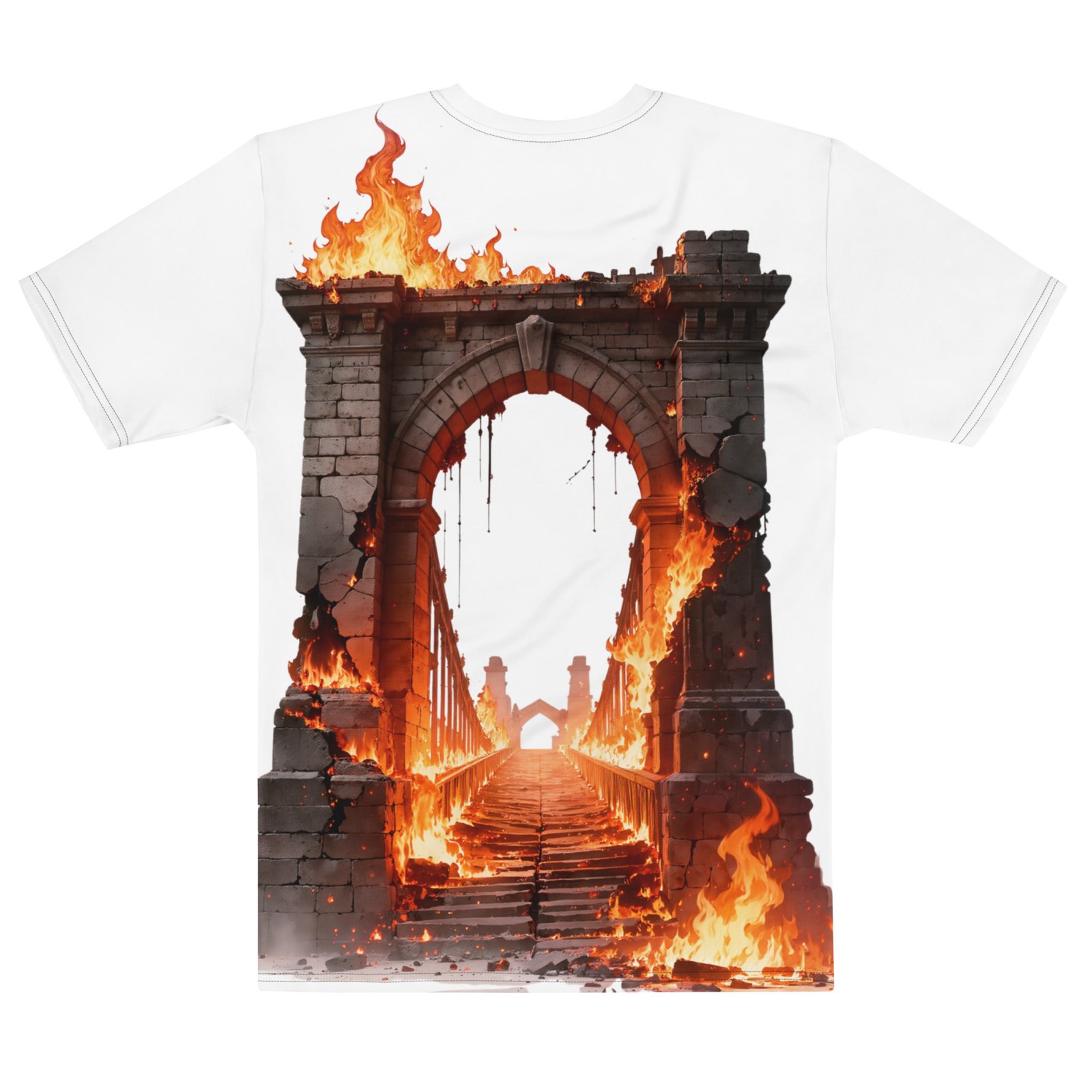 Męska koszulka „Burning Bridge” – koszulka męska z płonącym mostem| Zarn.pl Męska koszulka „Burning Bridge” – koszulka męska z płonącym mostem - obrazek 3