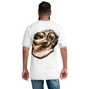 koszulka męska z surrealistyczną twarzą rysownika