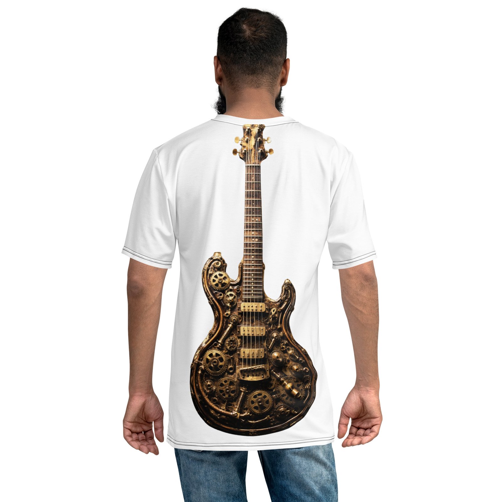 Męska koszulka „Steampunk Guitar” – koszulka męska z gitarą steampunk| Zarn.pl koszulka męska z gitarą steampunk