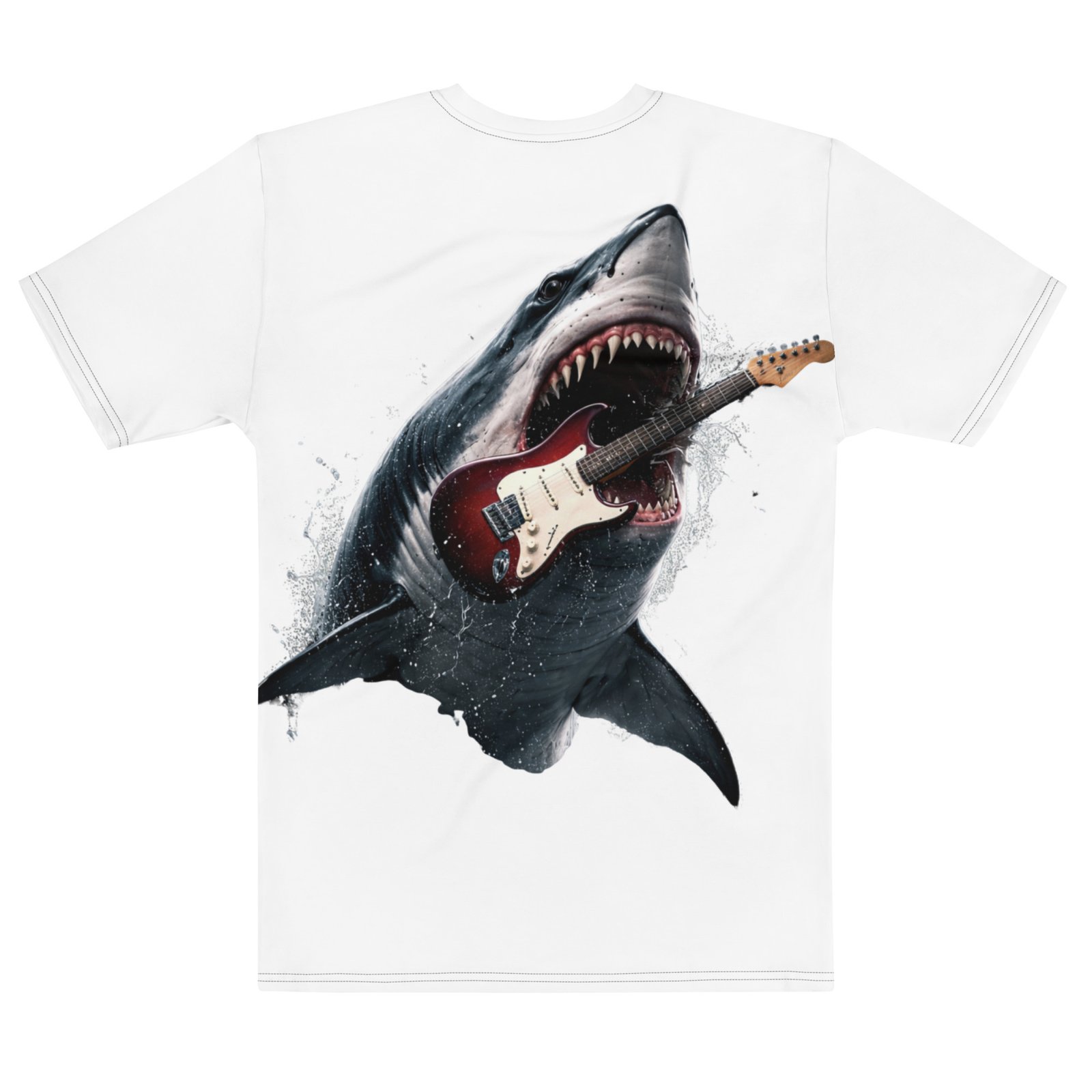 Męska koszulka „Shark Attack Guitar” – koszulka rockowa z gitarą| Zarn.pl Męska koszulka „Shark Attack Guitar” – koszulka rockowa z gitarą - obrazek 3