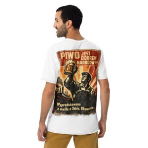 koszulka męska z motywem piwa w stylu retro