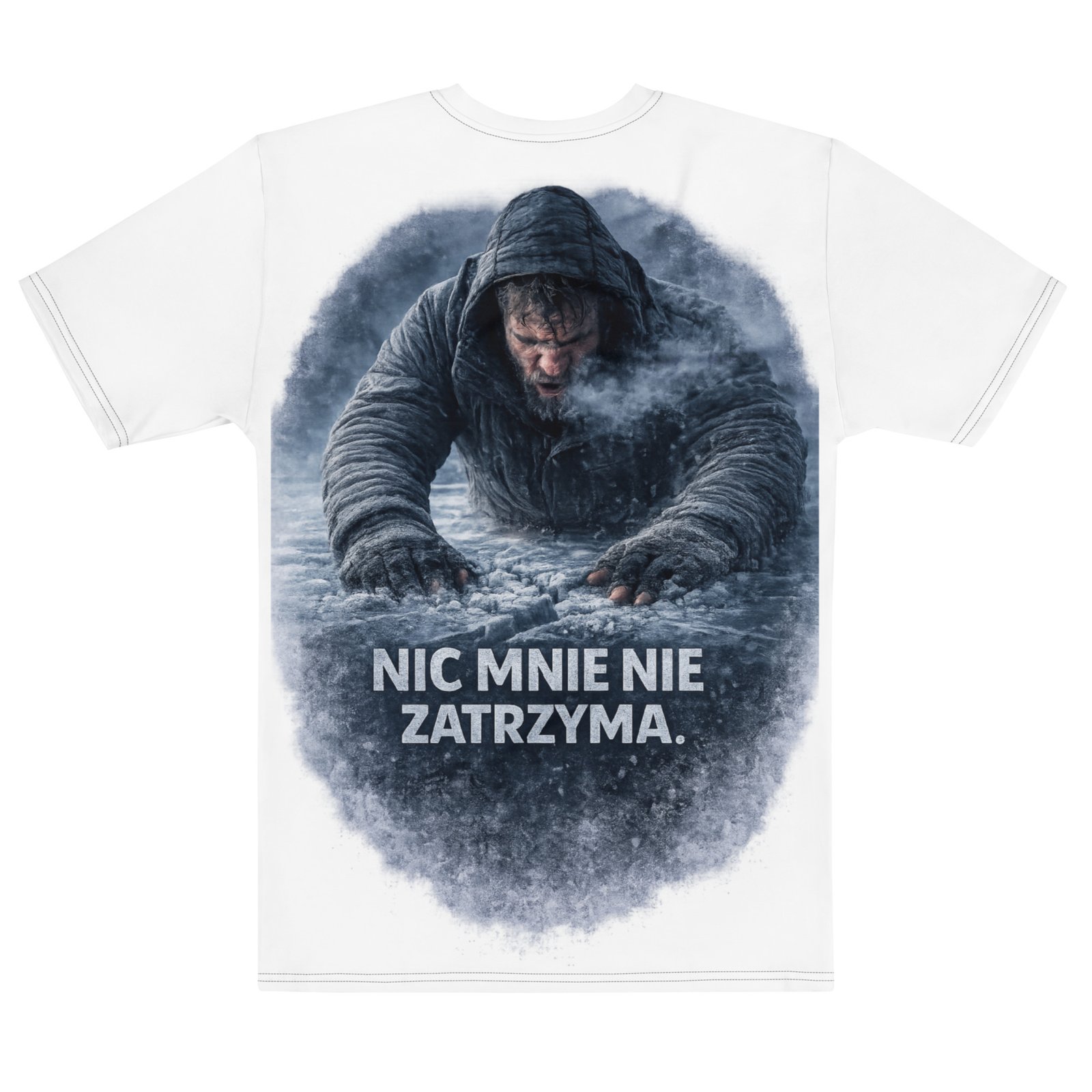 Męska koszulka motywacyjna „Nic mnie nie zatrzyma” – koszulka męska motywacyjna z grafiką człowieka walczącego z lodem| Zarn.pl Męska koszulka motywacyjna „Nic mnie nie zatrzyma” – koszulka męska motywacyjna z grafiką człowieka walczącego z lodem - obrazek 3