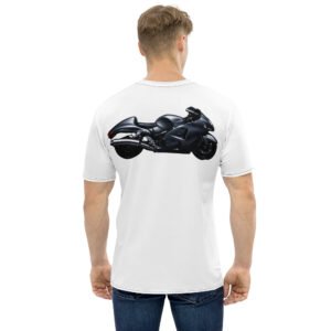 koszulka męska z grafiką motocykla sportowego