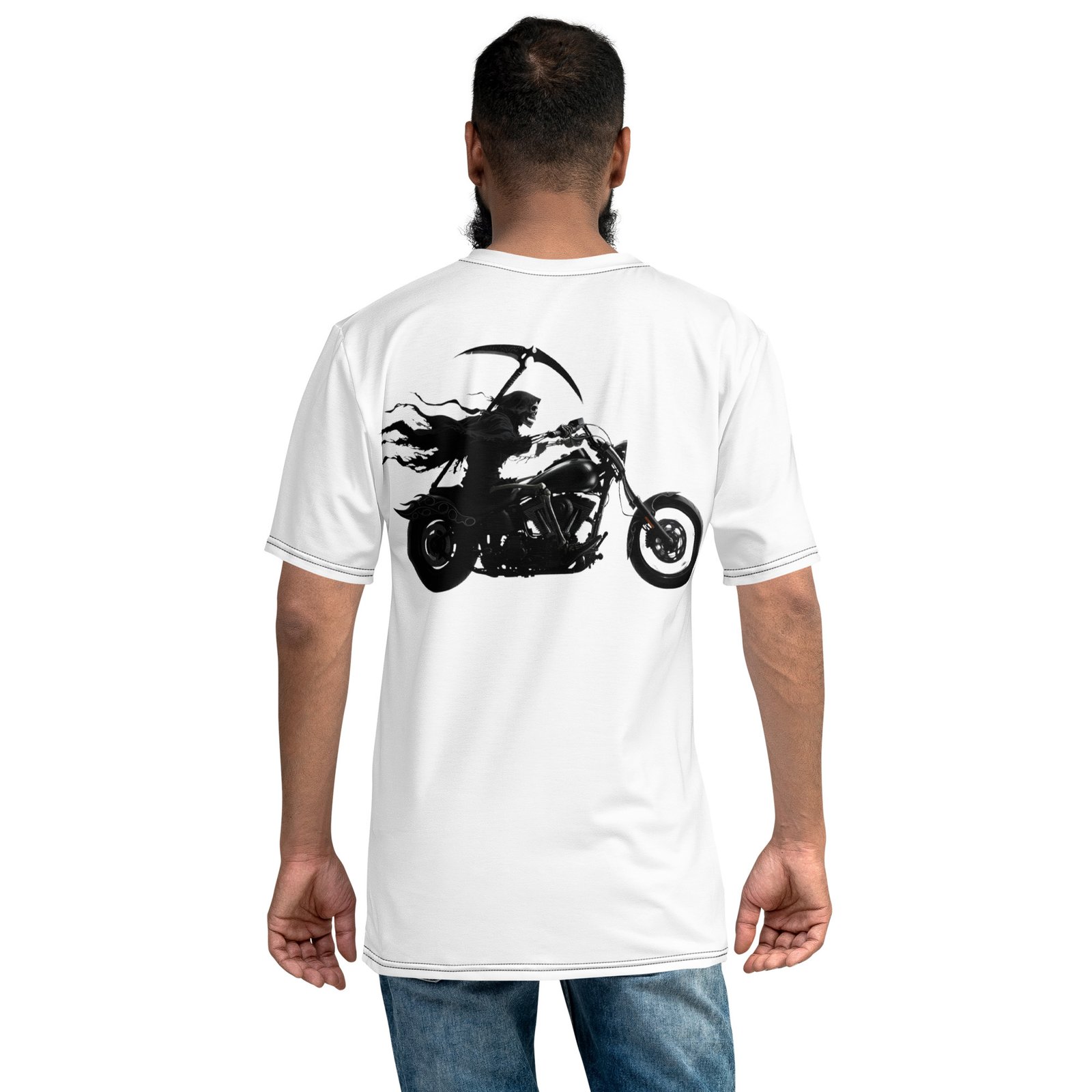 Męska koszulka z grafiką Jeźdźca Śmierci na Motocyklu| Zarn.pl koszulka męska z grafiką Jeźdźca Śmierci na Motocyklu