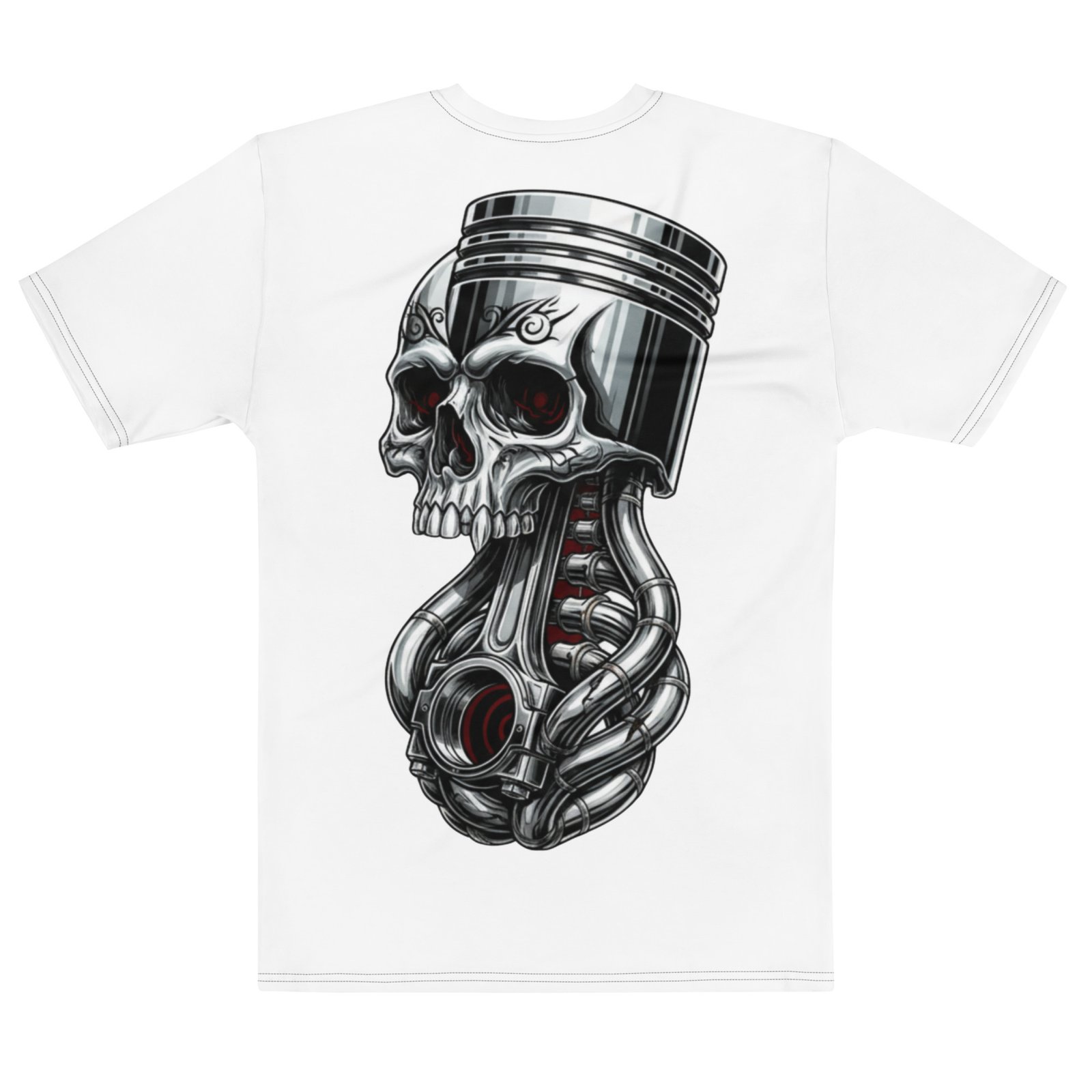 Męska koszulka z grafiką Czaszki Tłoka Silnika| Zarn.pl Męska koszulka z grafiką Czaszki Tłoka Silnika - obrazek 3