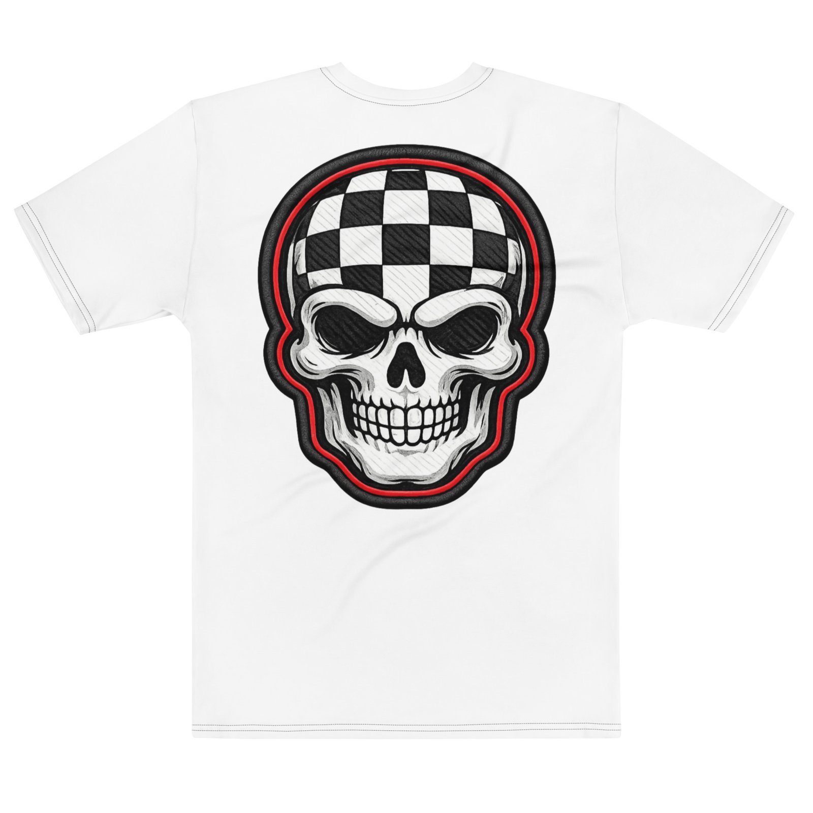 Męska koszulka „Check Skull” – koszulka męska z grafiką czaszki w szachownicę| Zarn.pl Męska koszulka „Check Skull” – koszulka męska z grafiką czaszki w szachownicę - obrazek 3