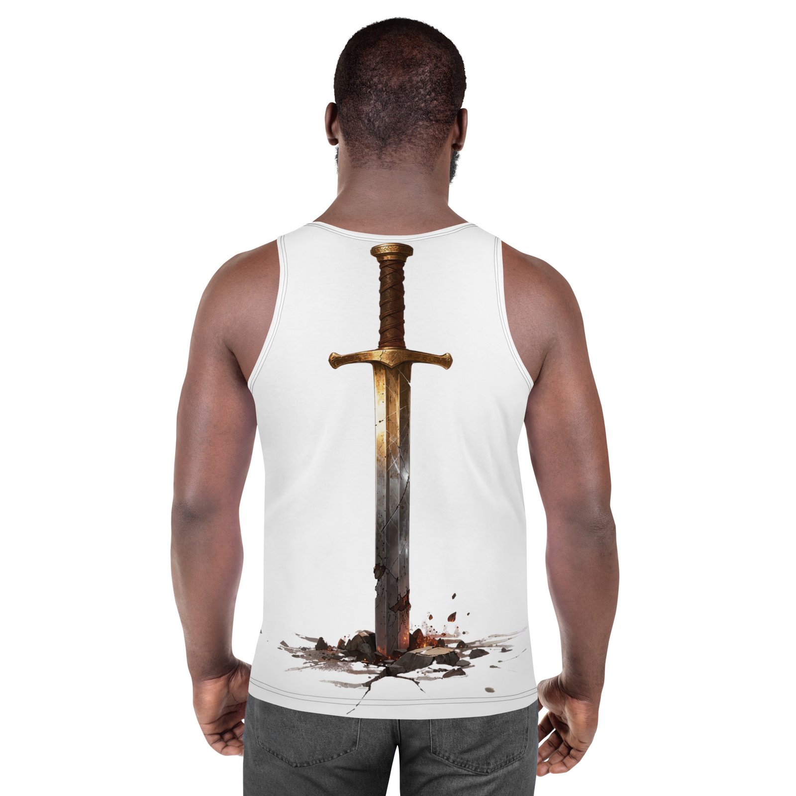 Męski tank top Miecz Legend – koszulka męska bez rękawów z mieczem| Zarn.pl koszulka męska bez rękawów z mieczem