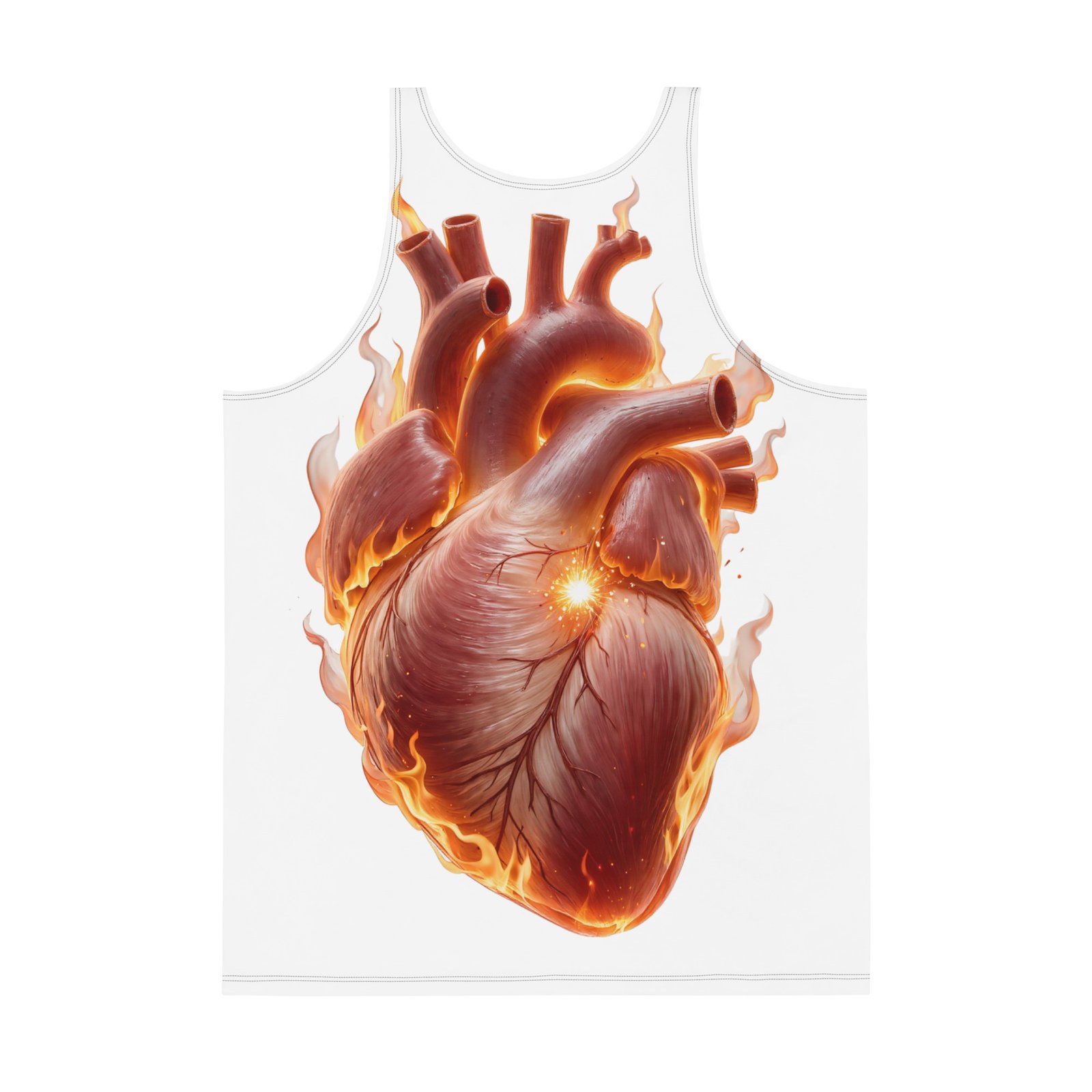 Męski tank top Płonące Serce – koszulka męska bez rękawów z sercem| Zarn.pl Męski tank top Płonące Serce – koszulka męska bez rękawów z sercem - obrazek 3