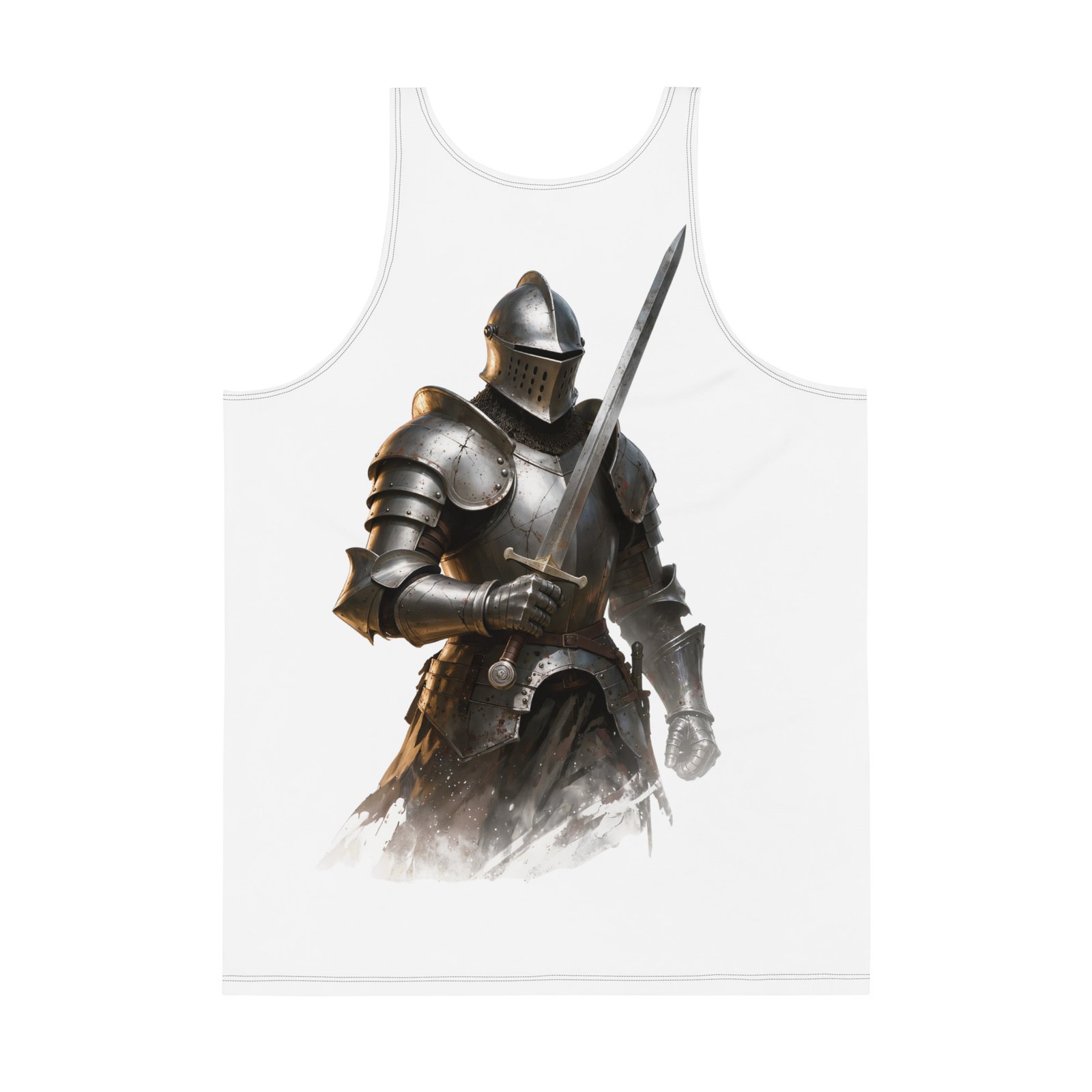 Męski tank top „Średniowieczny Rycerz” – tank top męski z rycerzem w zbroi| Zarn.pl Męski tank top „Średniowieczny Rycerz” – tank top męski z rycerzem w zbroi - obrazek 3