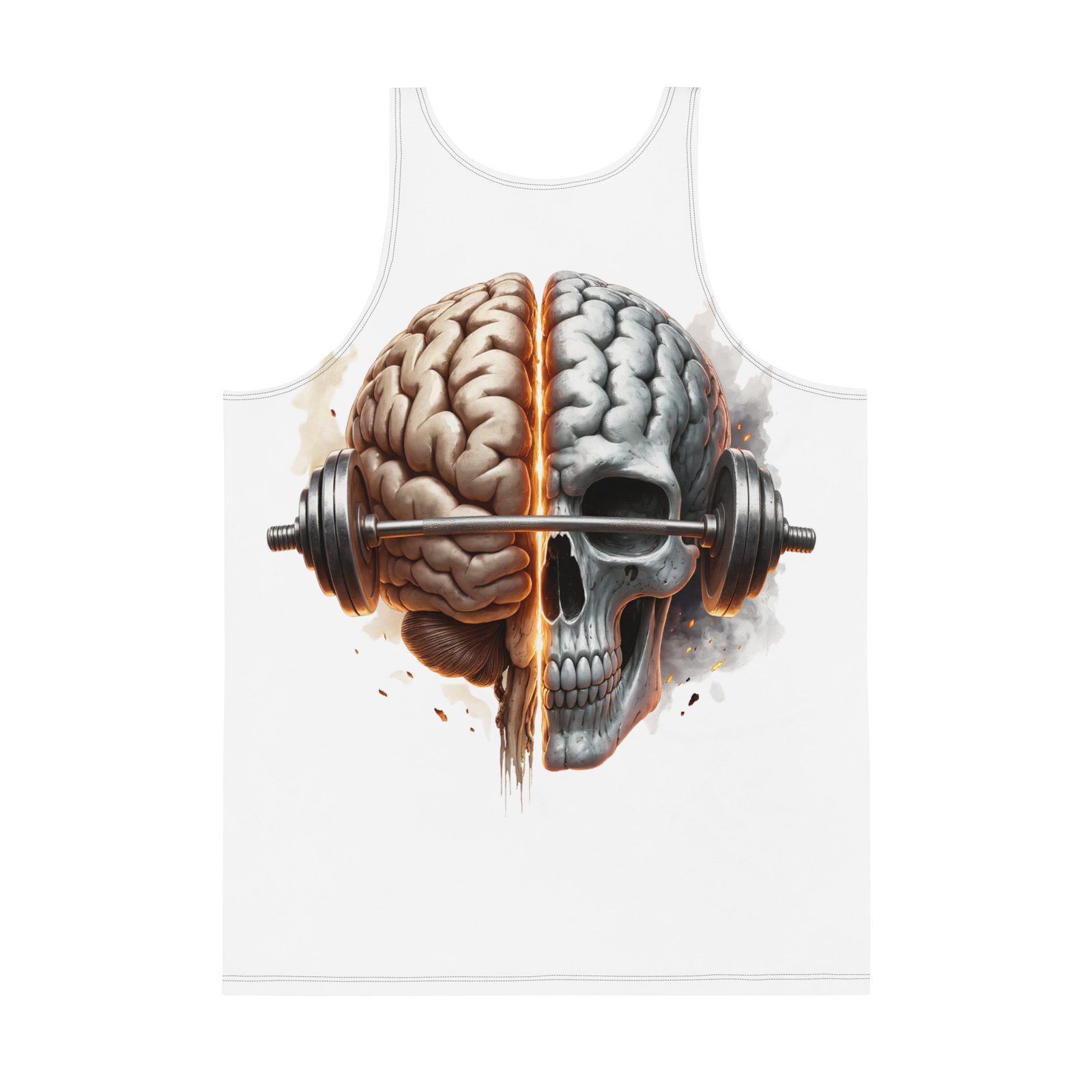 Męski tank top „Siła Umysłu” – tank top męski z czaszką i mózgiem| Zarn.pl Męski tank top „Siła Umysłu” – tank top męski z czaszką i mózgiem - obrazek 3