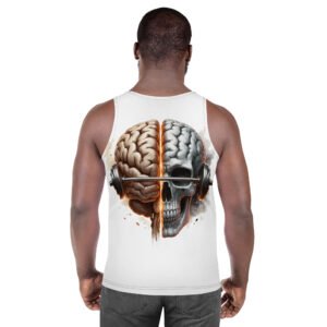 tank top męski z czaszką i mózgiem