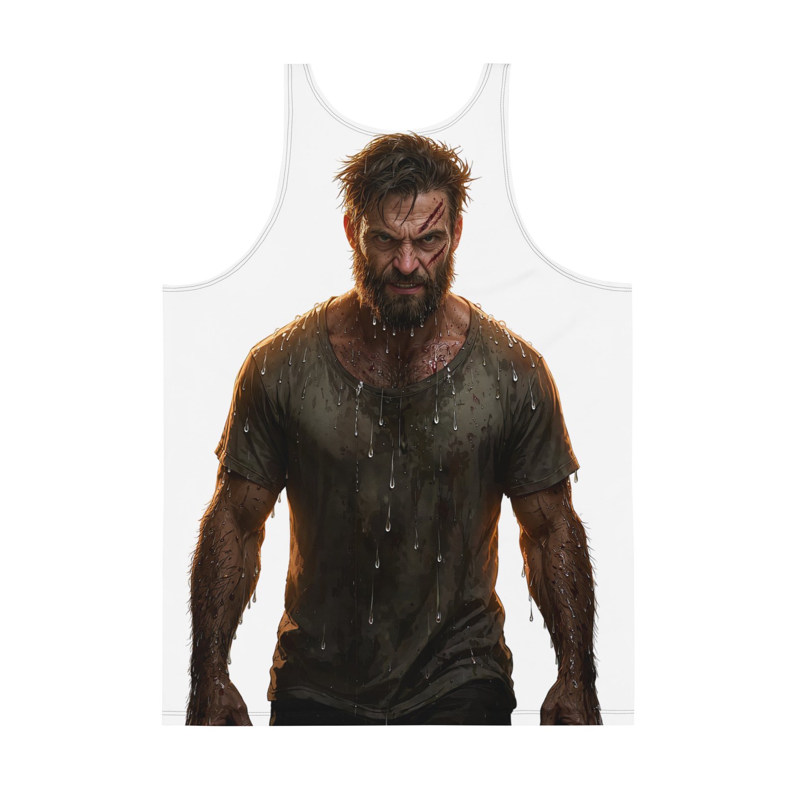 Męski tank top „Niezłomny Charakter” – tank top męski z wojownikiem| Zarn.pl Męski tank top „Niezłomny Charakter” – tank top męski z wojownikiem - obrazek 3