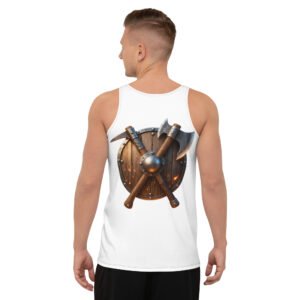 tank top męski z tarczą i toporami