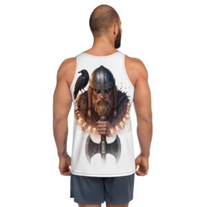 tank top męski z grafika wikińskiego wojownika