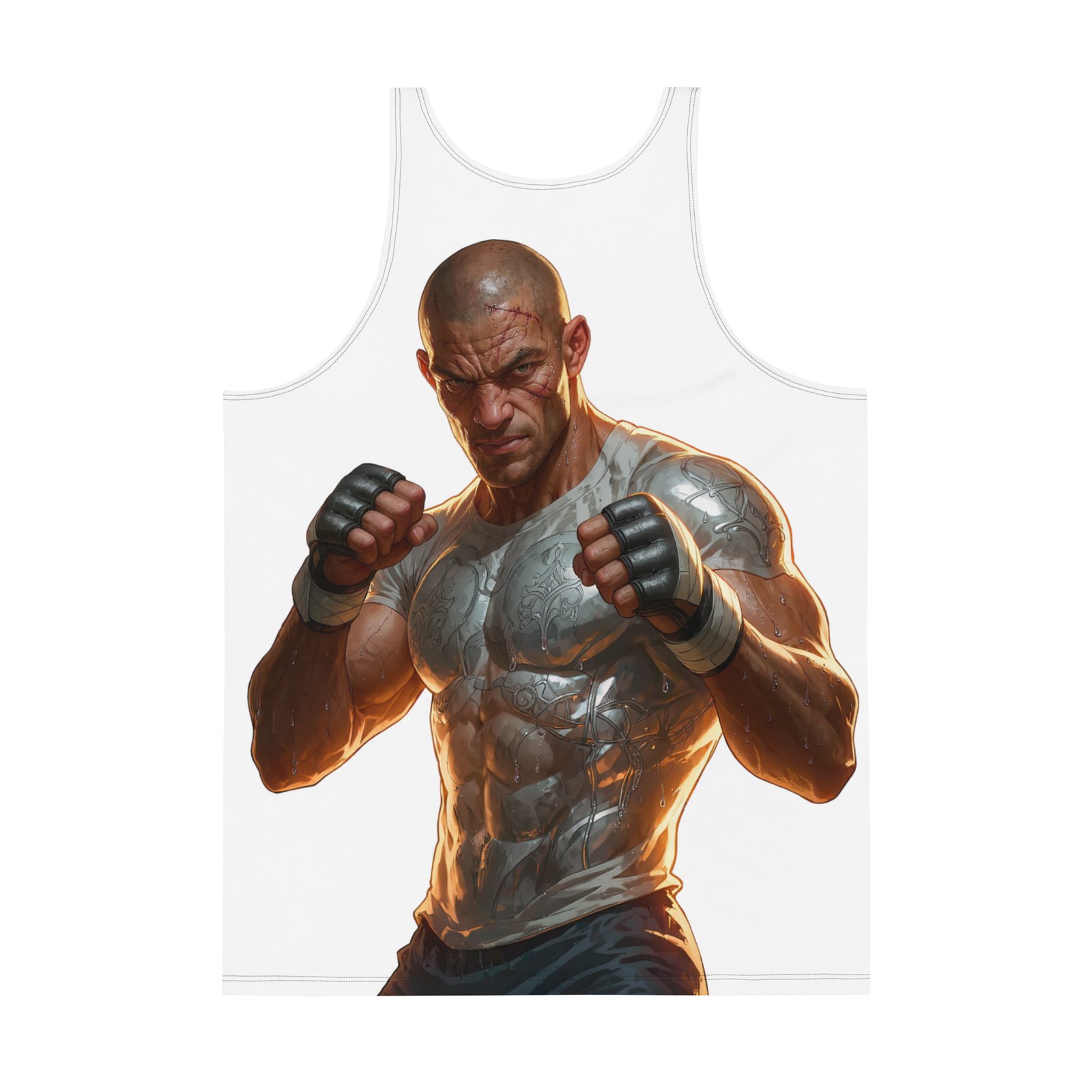Męski tank top „Niezłomny Wojownik MMA” – tank top męski z grafiką zawodnika sztuk walki| Zarn.pl Męski tank top „Niezłomny Wojownik MMA” – tank top męski z grafiką zawodnika sztuk walki - obrazek 3
