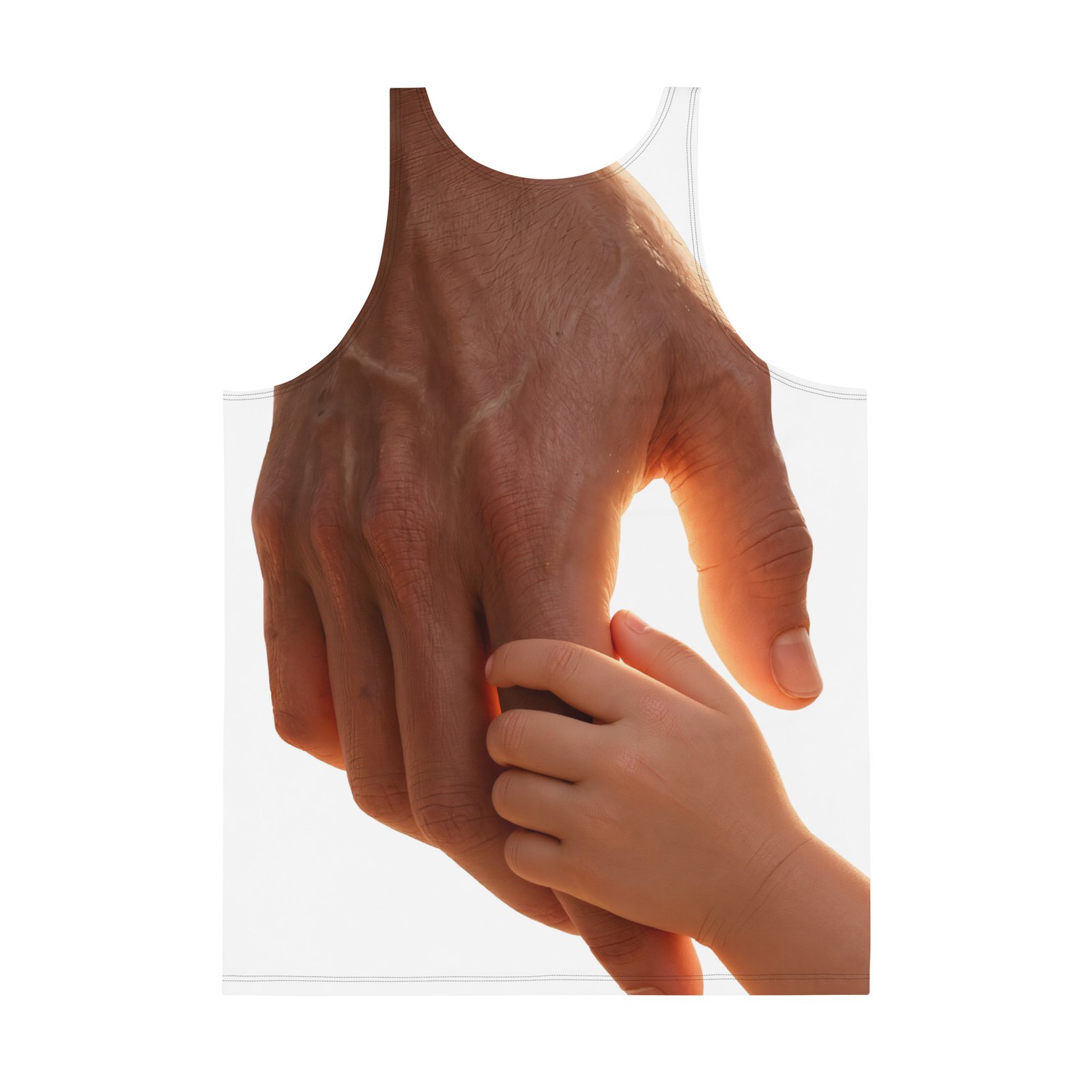 Męski tank top „Siła Ojca” – tank top męski z grafiką dłoni rodzica i dziecka| Zarn.pl Męski tank top „Siła Ojca” – tank top męski z grafiką dłoni rodzica i dziecka - obrazek 3