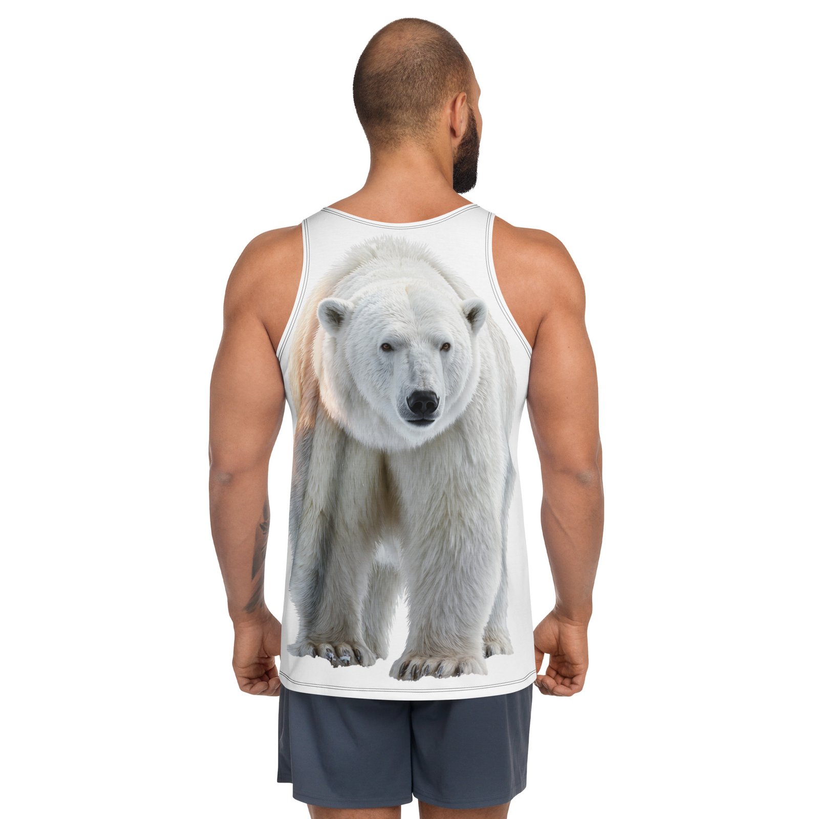 Męski tank top „Władca Arktyki” – tank top męski z grafiką niedźwiedzia polarnego| Zarn.pl tank top męski z grafiką niedźwiedzia polarnego