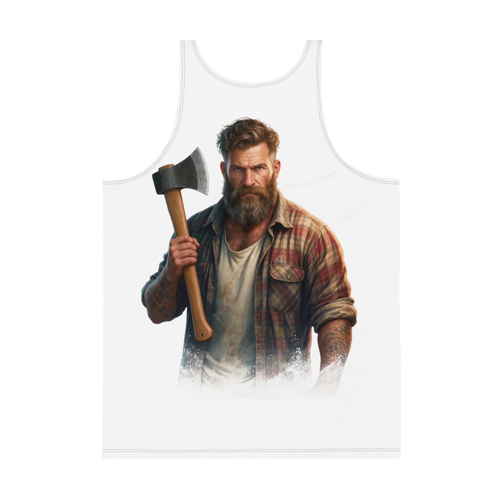 Męski tank top „Drwal Północy” – tank top męski z grafiką drwala z siekierą| Zarn.pl Męski tank top „Drwal Północy” – tank top męski z grafiką drwala z siekierą - obrazek 3