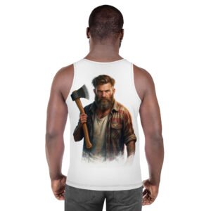 tank top męski z grafiką drwala z siekierą