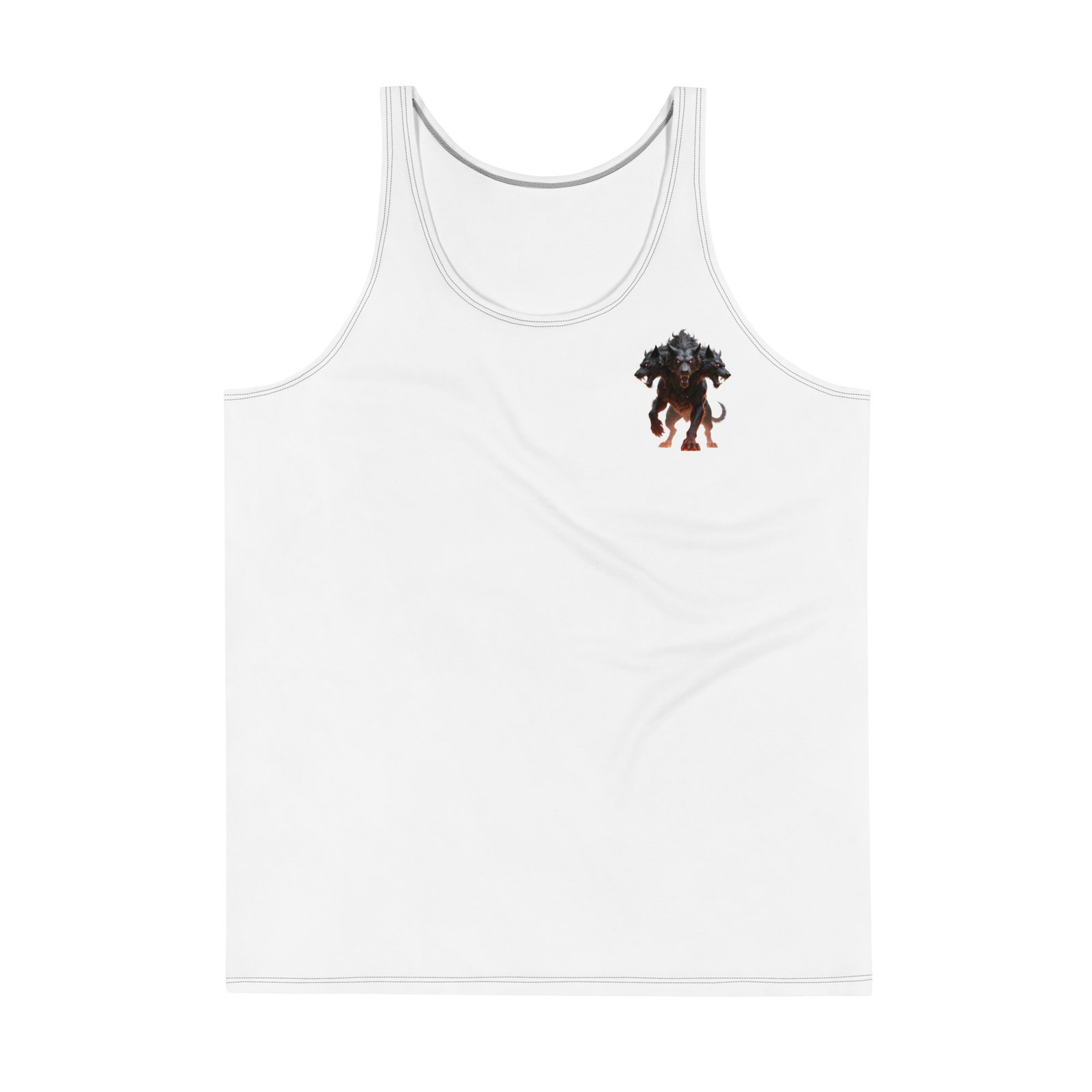 Męski tank top Cerber – koszulka męska bez rękawów z trzygłowym piekielnym wilkiem| Zarn.pl Męski tank top Cerber – koszulka męska bez rękawów z trzygłowym piekielnym wilkiem - obrazek 2