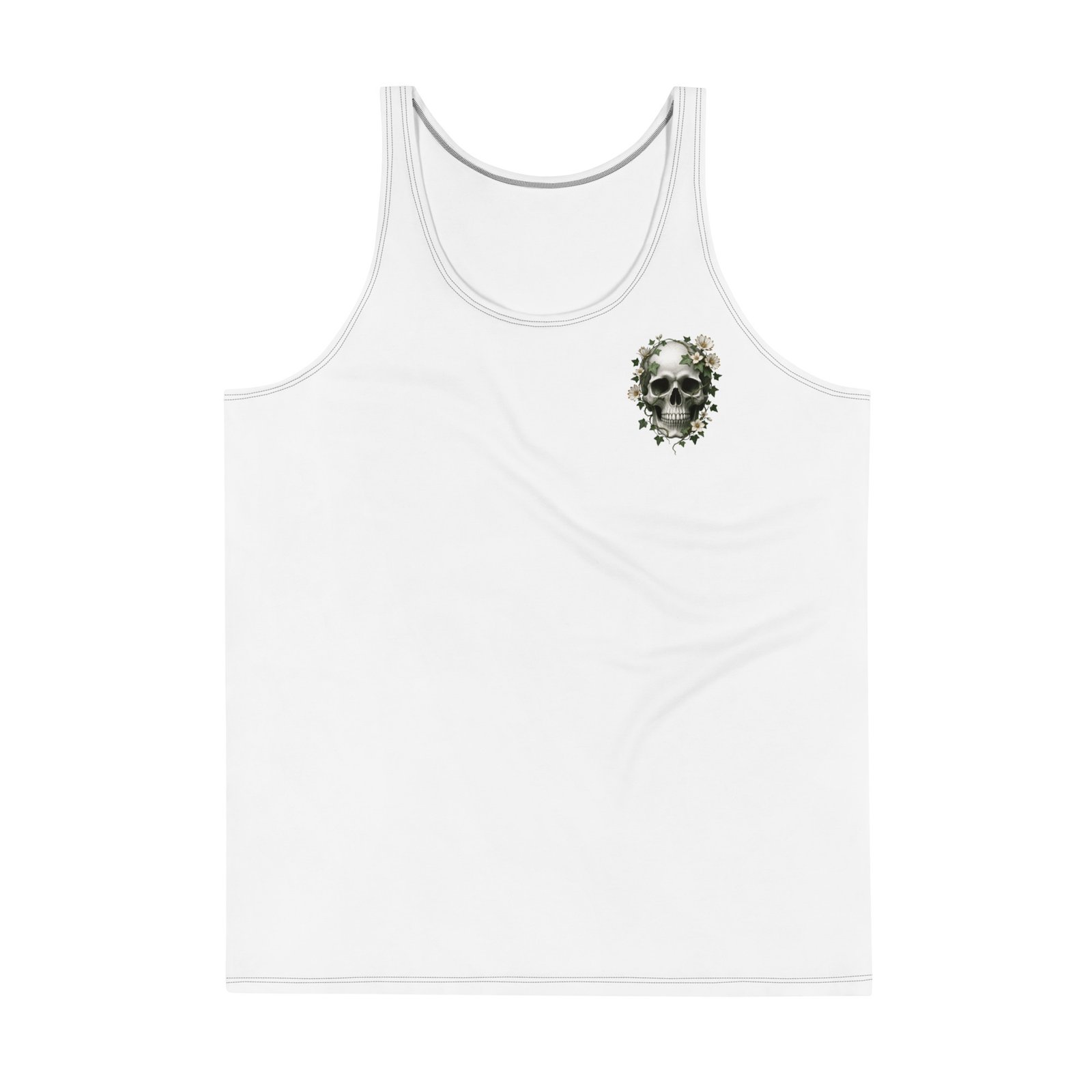 Męski tank top z czaszką i kwiatami – koszulka męska bez rękawów z czaszką wśród bluszczu| Zarn.pl Męski tank top z czaszką i kwiatami – koszulka męska bez rękawów z czaszką wśród bluszczu - obrazek 2