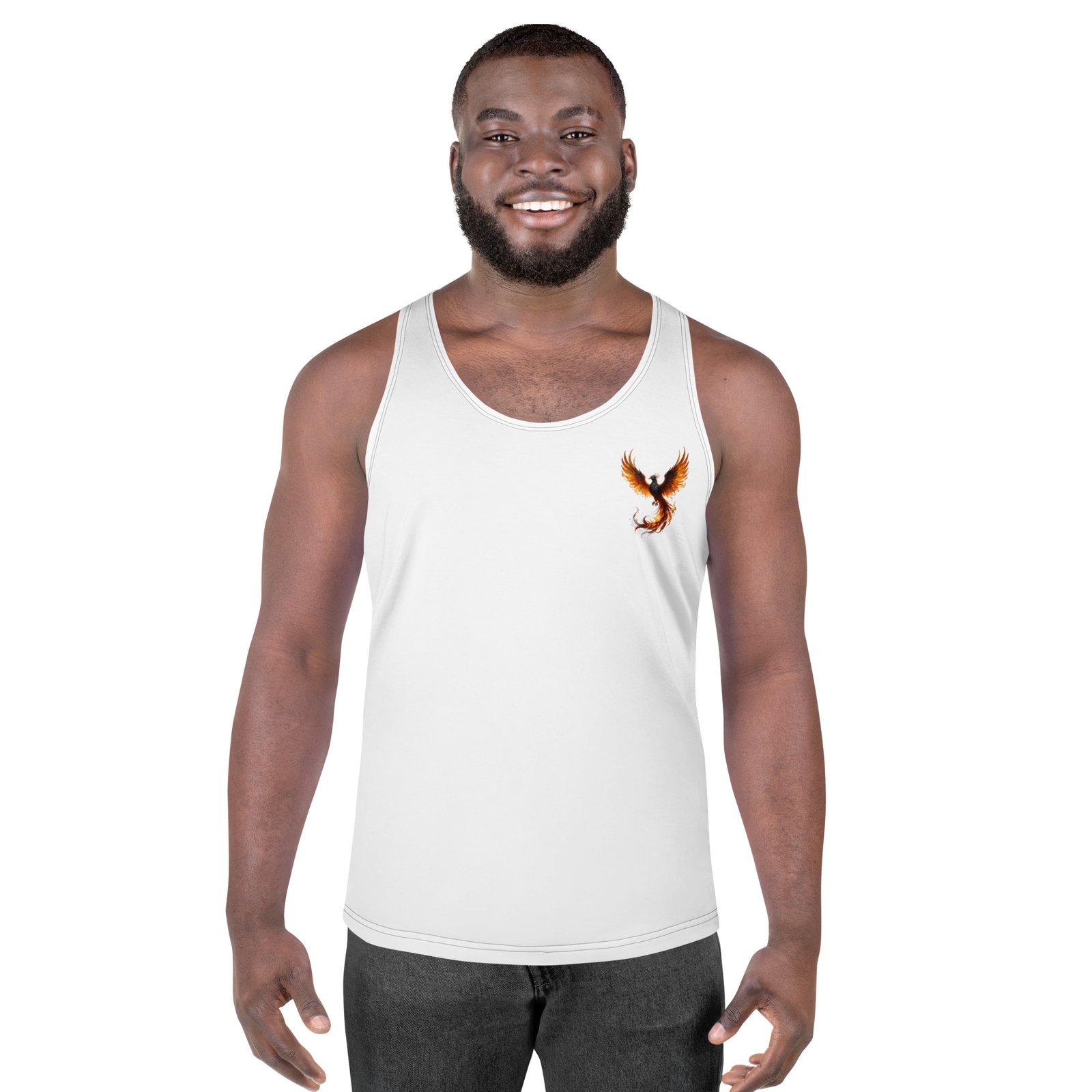 Męski tank top Feniks Ognia – koszulka męska bez rękawów z feniksem w płomieniach| Zarn.pl Męski tank top Feniks Ognia – koszulka męska bez rękawów z feniksem w płomieniach - obrazek 4