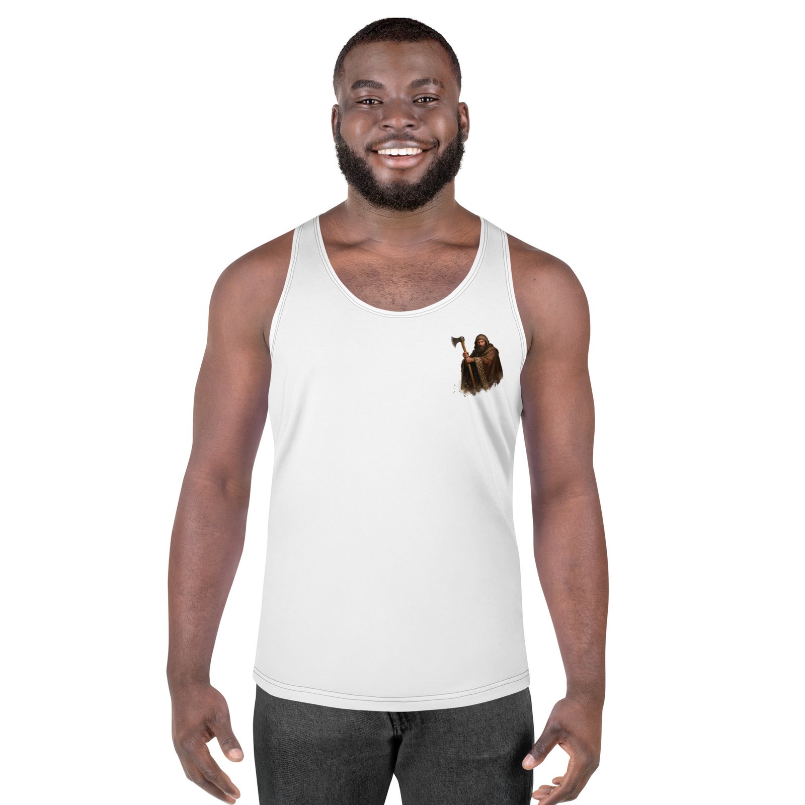 Męski tank top Strażnik Północy – koszulka męska bez rękawów z wojownikiem z toporem| Zarn.pl Męski tank top Strażnik Północy – koszulka męska bez rękawów z wojownikiem z toporem - obrazek 4